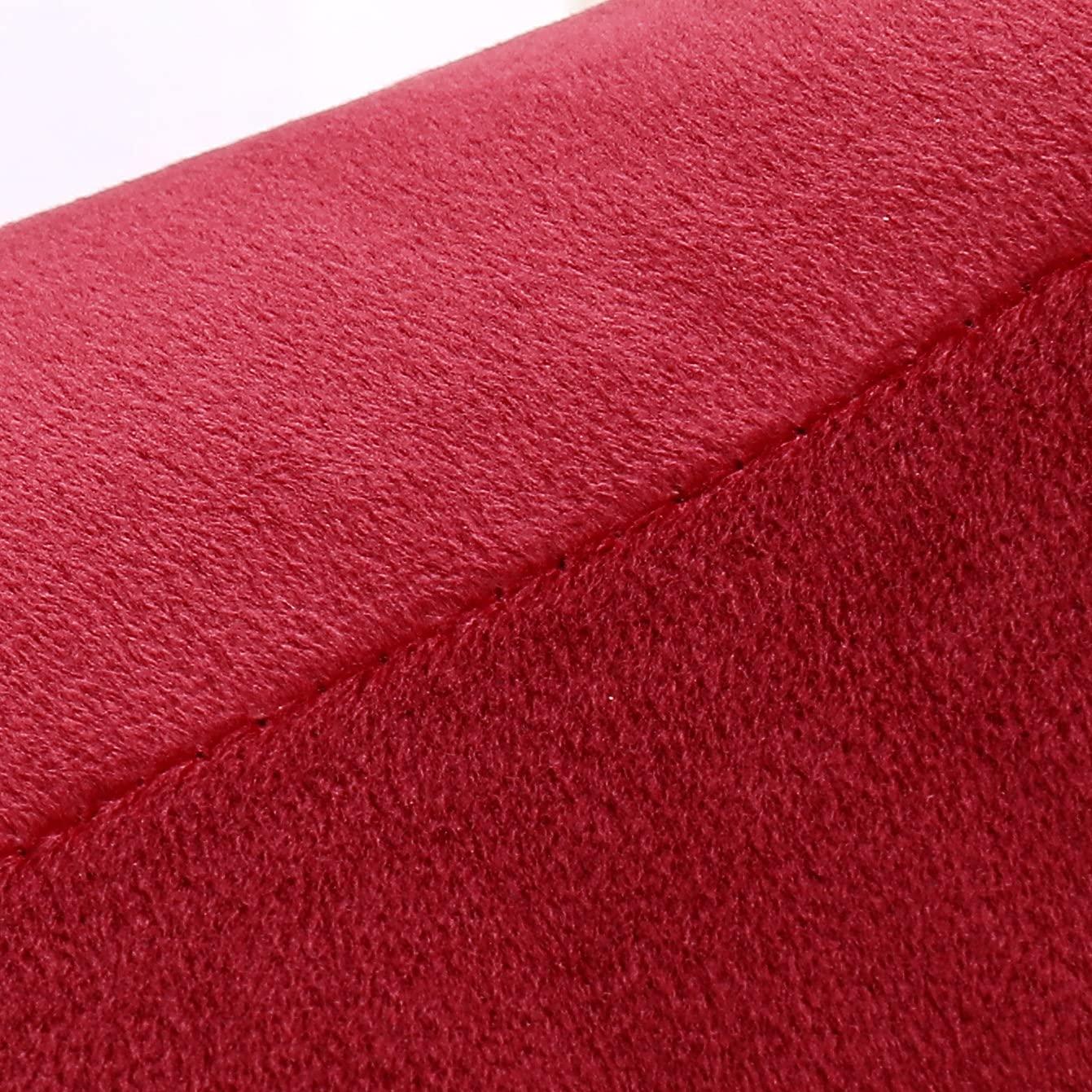 PAVILIA Set of 2 Throw Pillow Covers, Decorative Velvet Square Cushion Cases for Bed Sofa Couch Bedroom Living Room, Red/20 x 20