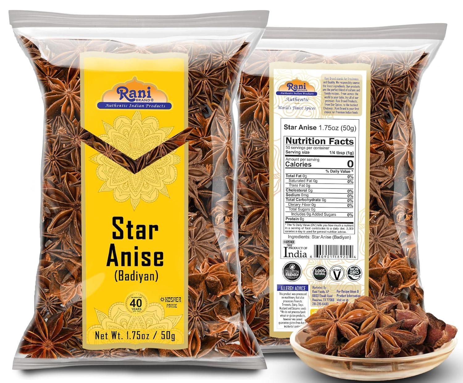 Eco-Friendly Whole Star Anise Pods 1.75oz - Aromatic Spice for Culinary Delights