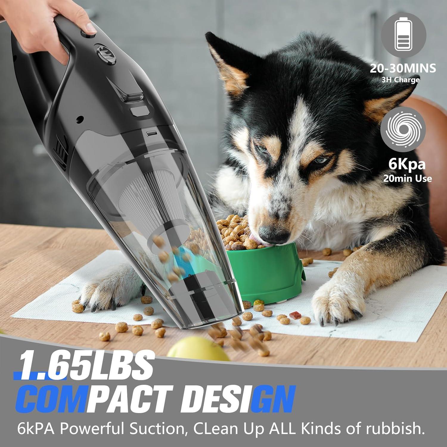 Handheld Vacuum Cordless Rechargeable, Dust Busters Cordless Rechargeable With LED, USB Charge, 1.65Lbs Hand Vacuum, Hand Vacuums For Car/Home/Pet