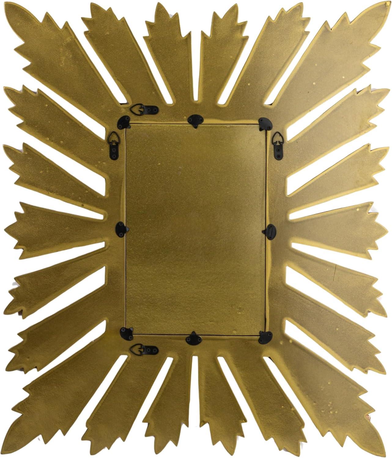Creative Co-Op Sunburst Rectangular Wall Mirror, Gold