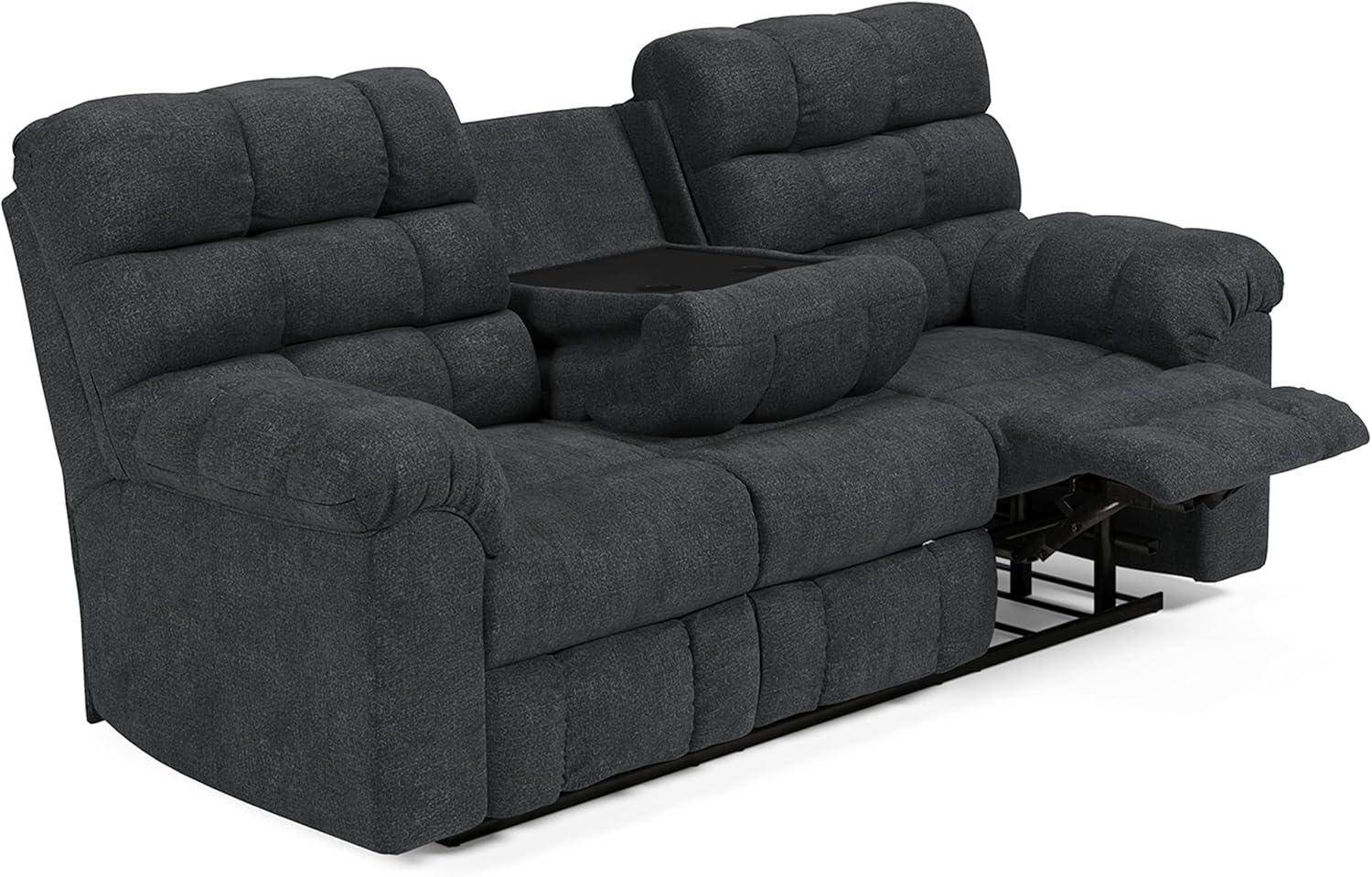 Ashley Furniture Wilhurst Contemporary Fabric Reclining Sofa in Dark Gray