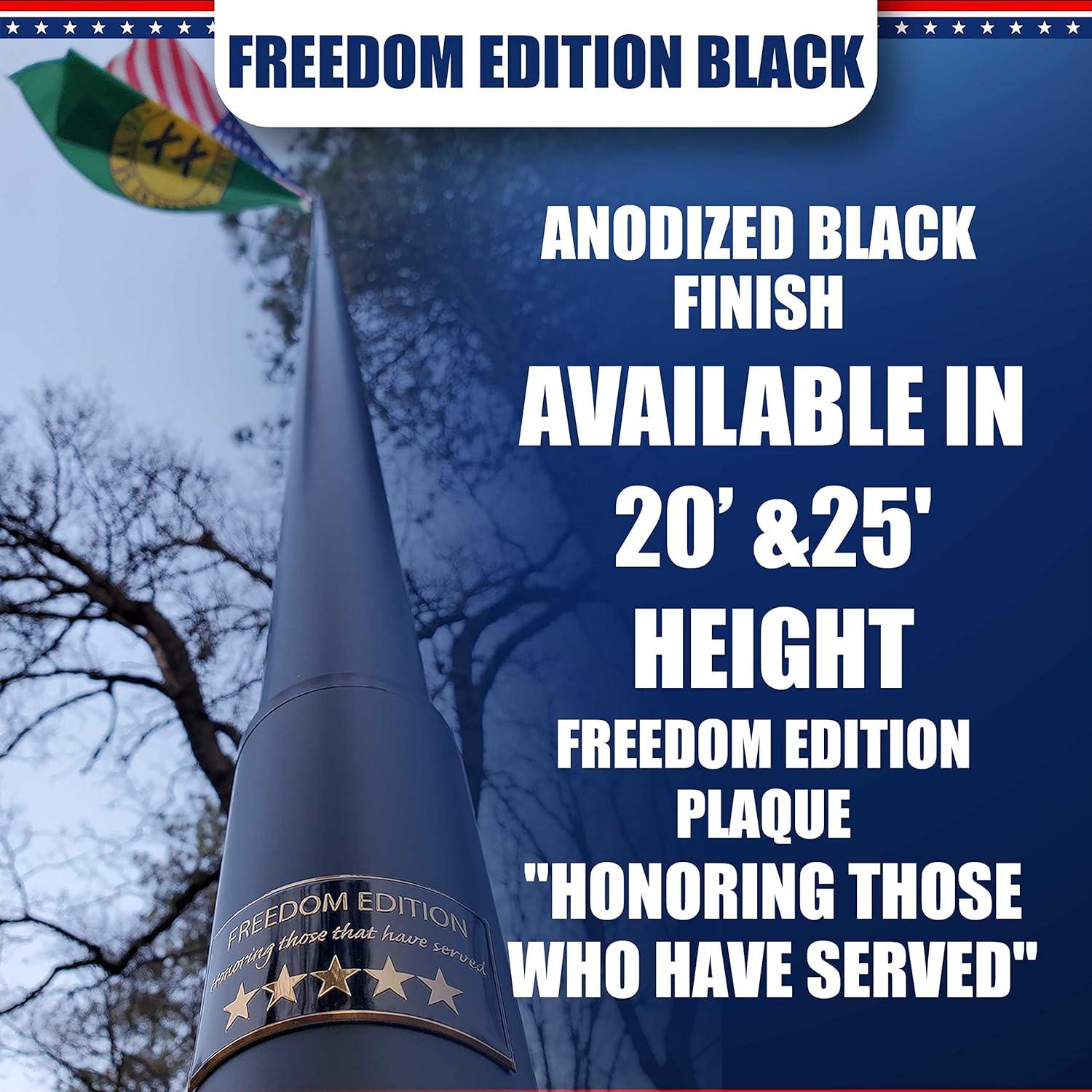 Service First Telescoping Flagpole Freedom Edition Black