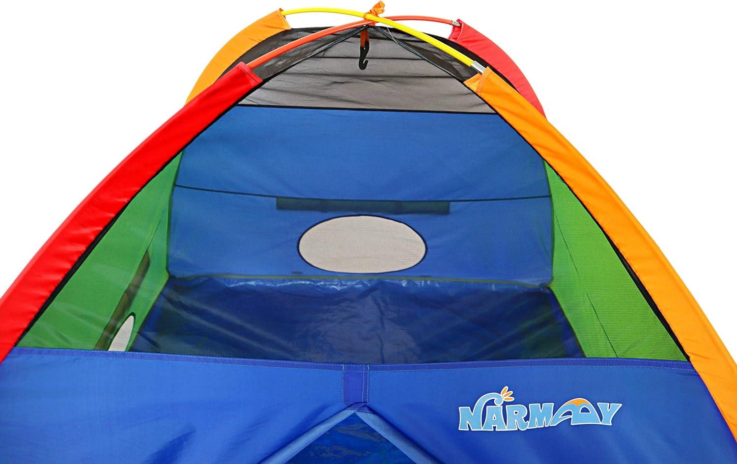 Colorful Kids Dome Play Tent with Mesh Top and Tunnel Ports