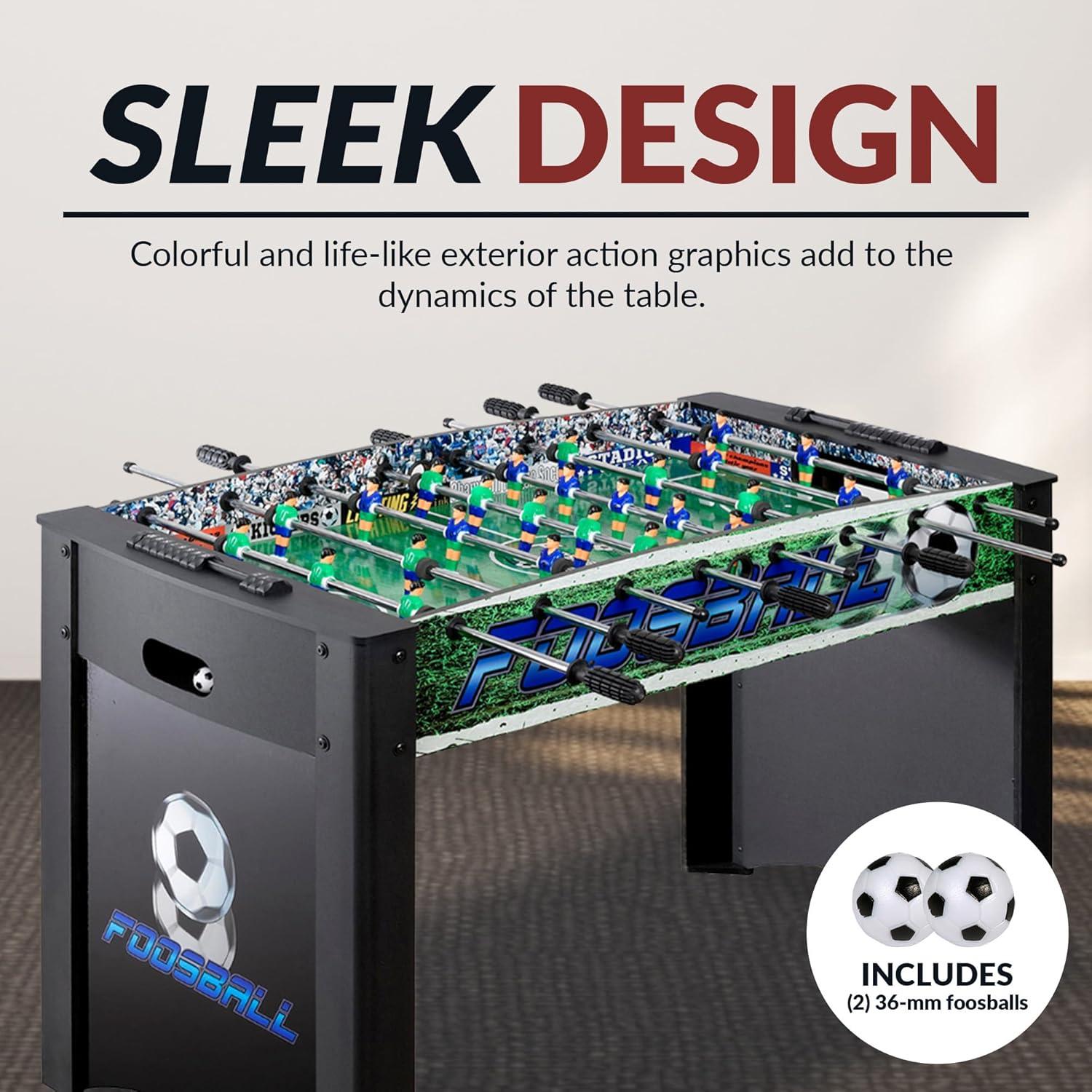 Hathaway Playoff 4-Foot Foosball Table, with Analog Scoring and Leg Levelers