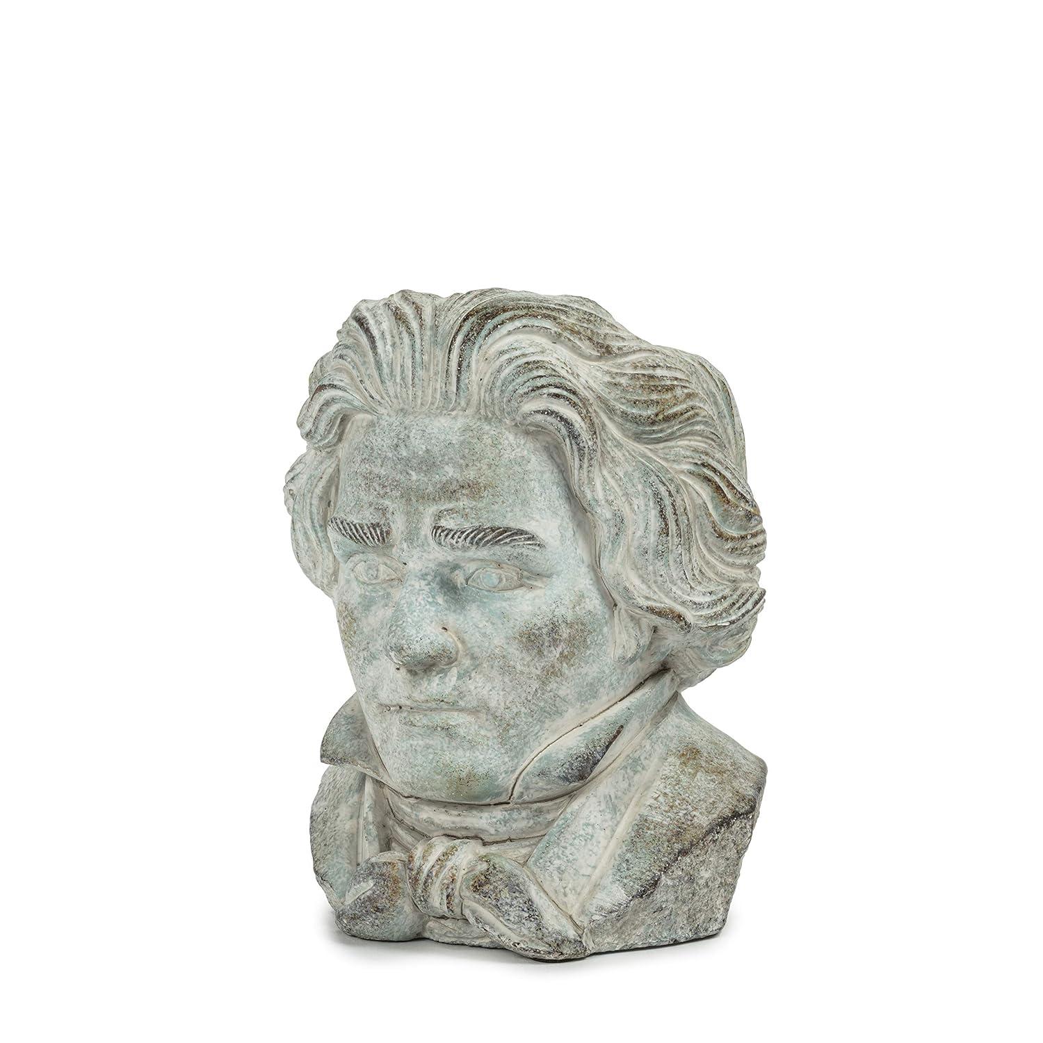 Small Gray Concrete Beethoven Head Planter