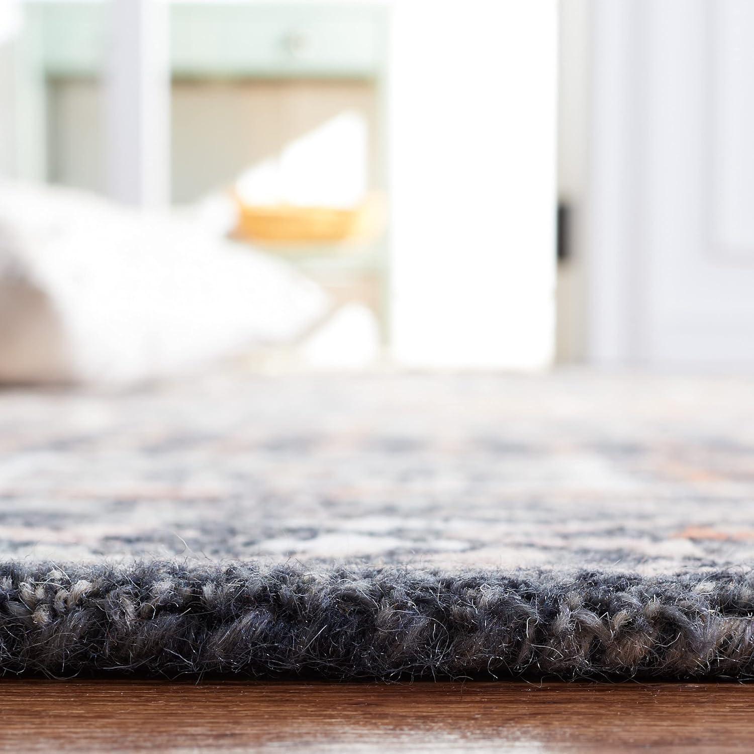 Aspen APN130 Hand Tufted Area Rug  - Black/Rust - 4'x6' - Safavieh.