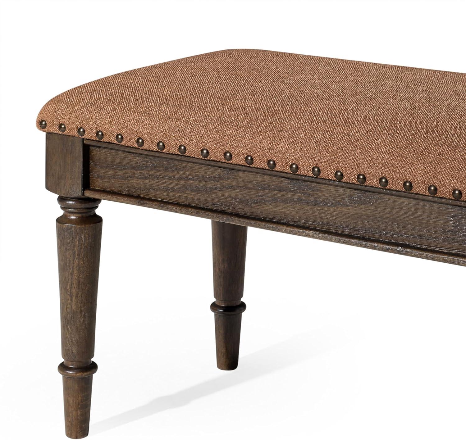 Maven Lane Elizabeth Traditional Upholstered Wooden Bench