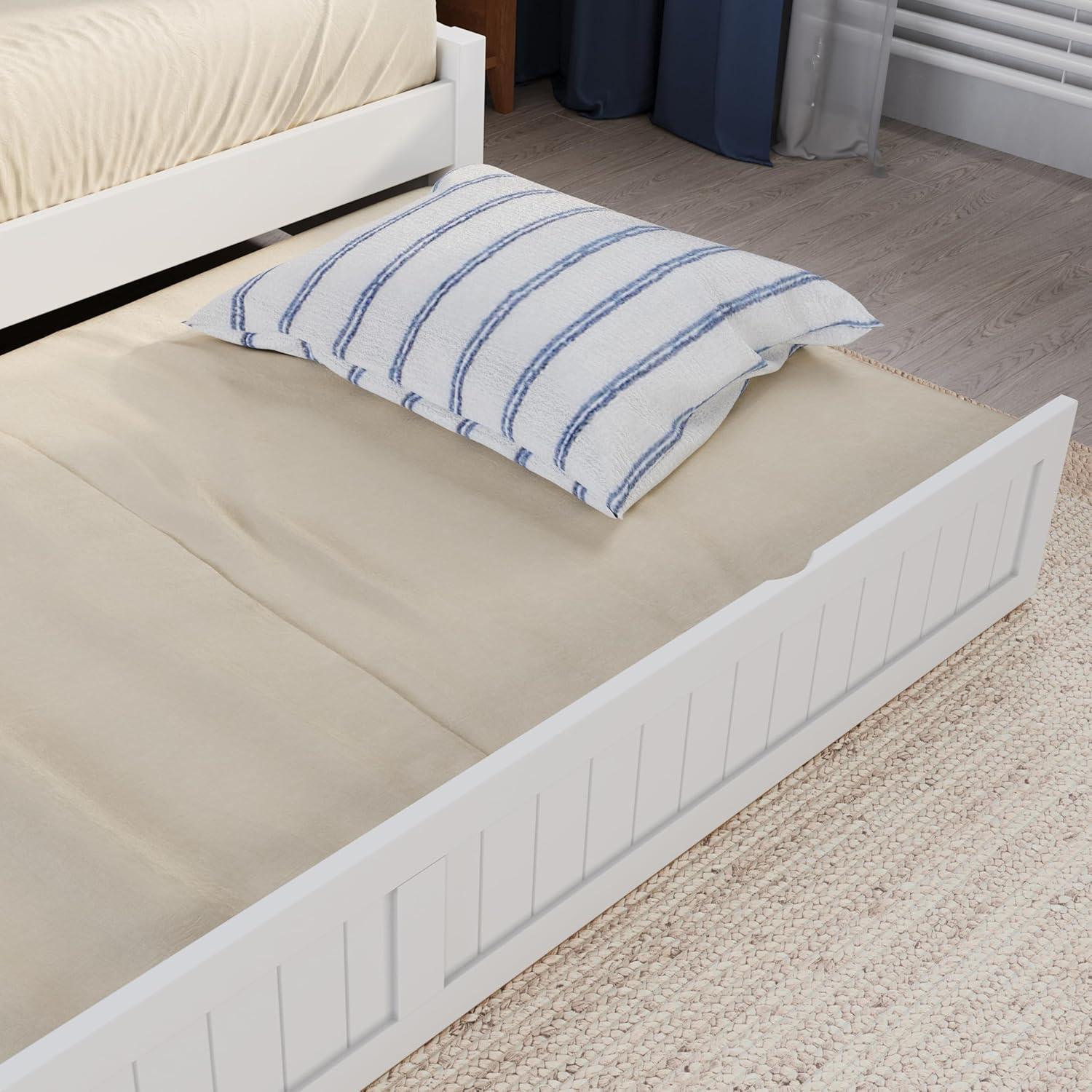 AFI Cambridge Twin Wood Daybed with Twin Size Trundle in White