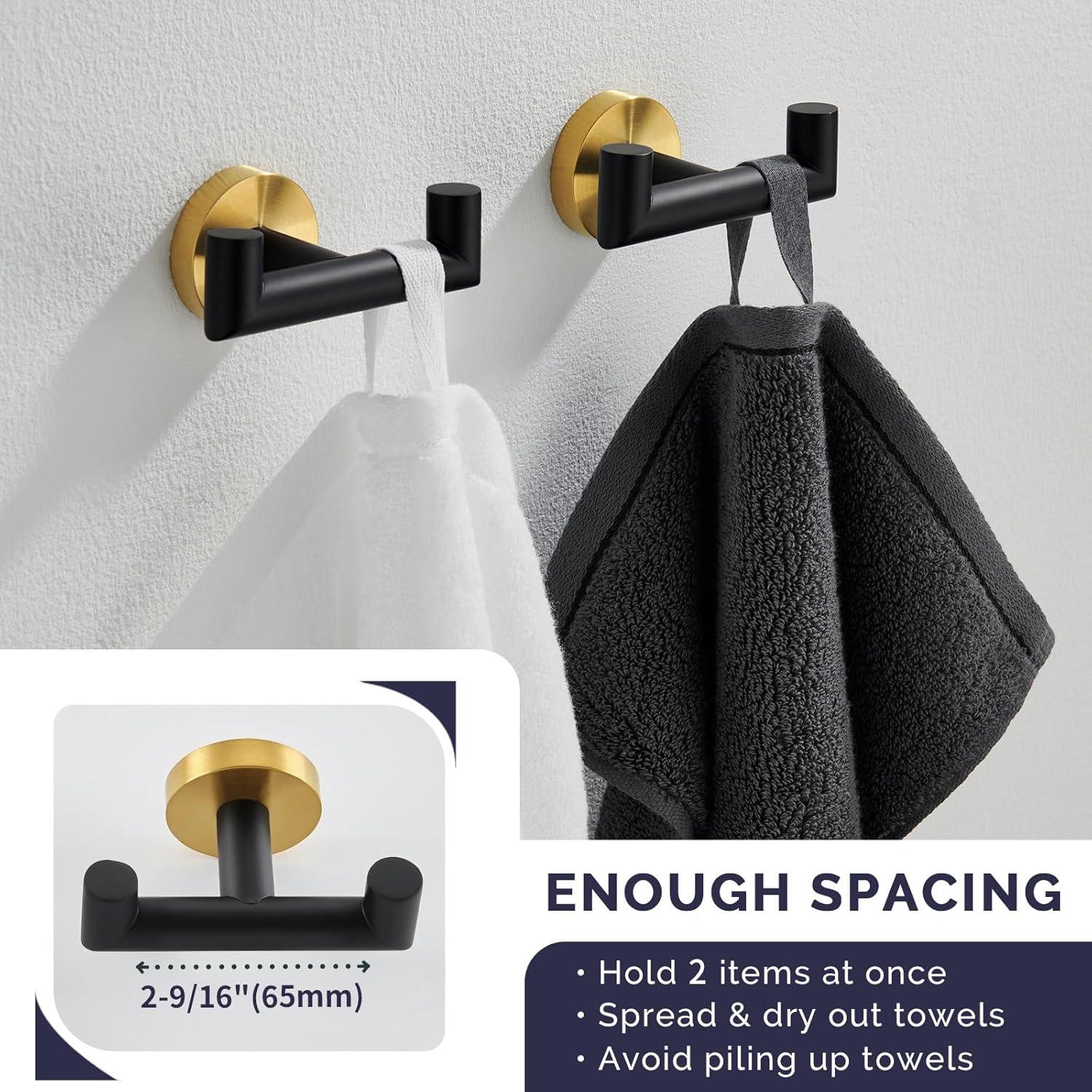 Bathroom Double Towel Hook (Set Of 2)