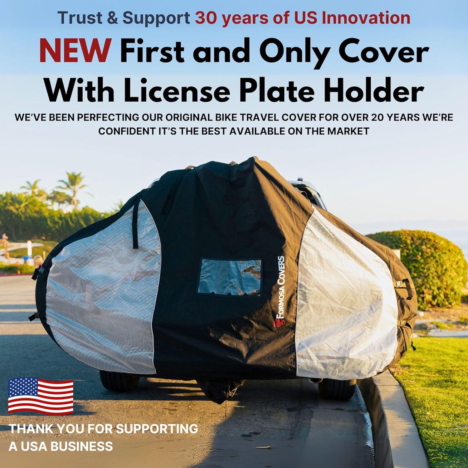 FORMOSA Protective Travel Bike Cover - Heavy Duty Electric Bike Cover - Transport on Rack - Single, Dual, Quad Sizes
