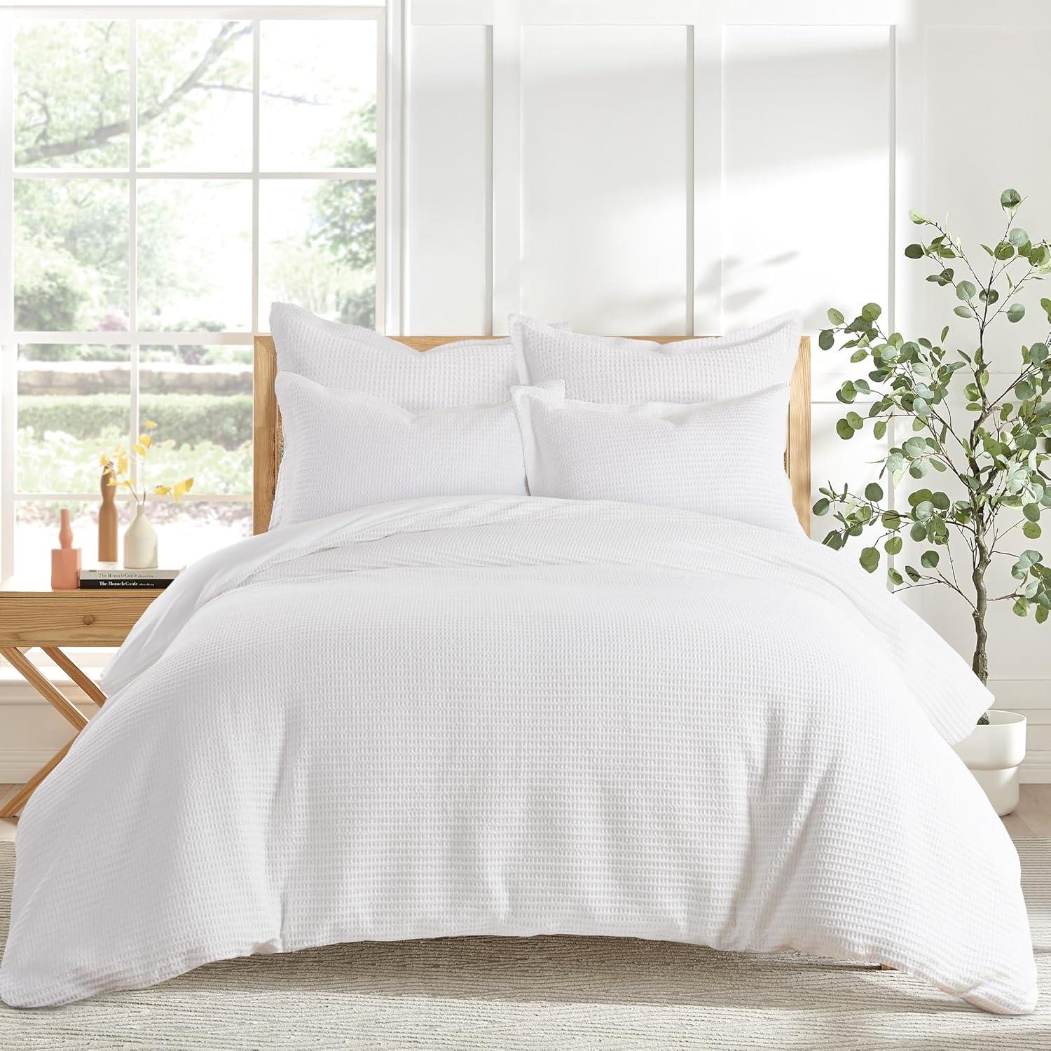 Cloud Waffle Bright White  Euro Sham set of 2 - Levtex Home