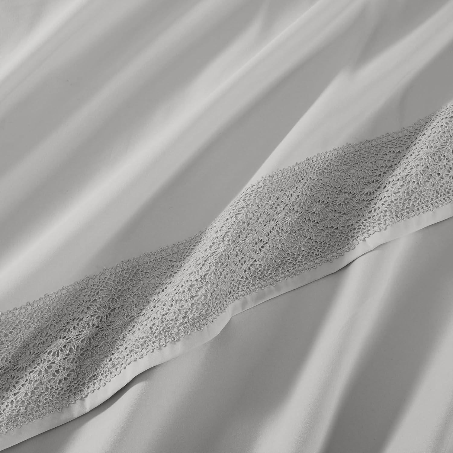 Modern Threads Modern Threads Yate Soft Microfiber Crochet Lace Sheets - Luxurious Microfiber Bed Sheets - Includes Flat Sheet, Fitted Sheet with Deep Pockets, & Pillowcases