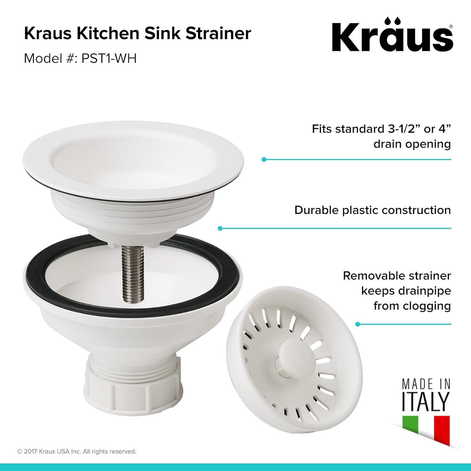 Kraus KRAUS Quarza™ 25" L Dual Mount Single Bowl Granite Kitchen Sink and Strainer KGD-441GREY-PST1-GR