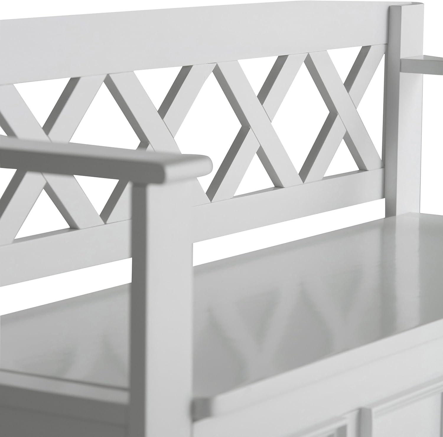 Simpli Home Amherst Solid Wood Entryway Lift Top Storage Bench