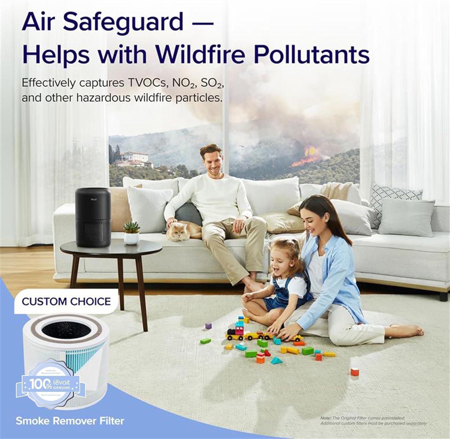 Black HEPA Ionic Odor Absorbing Air Purifier