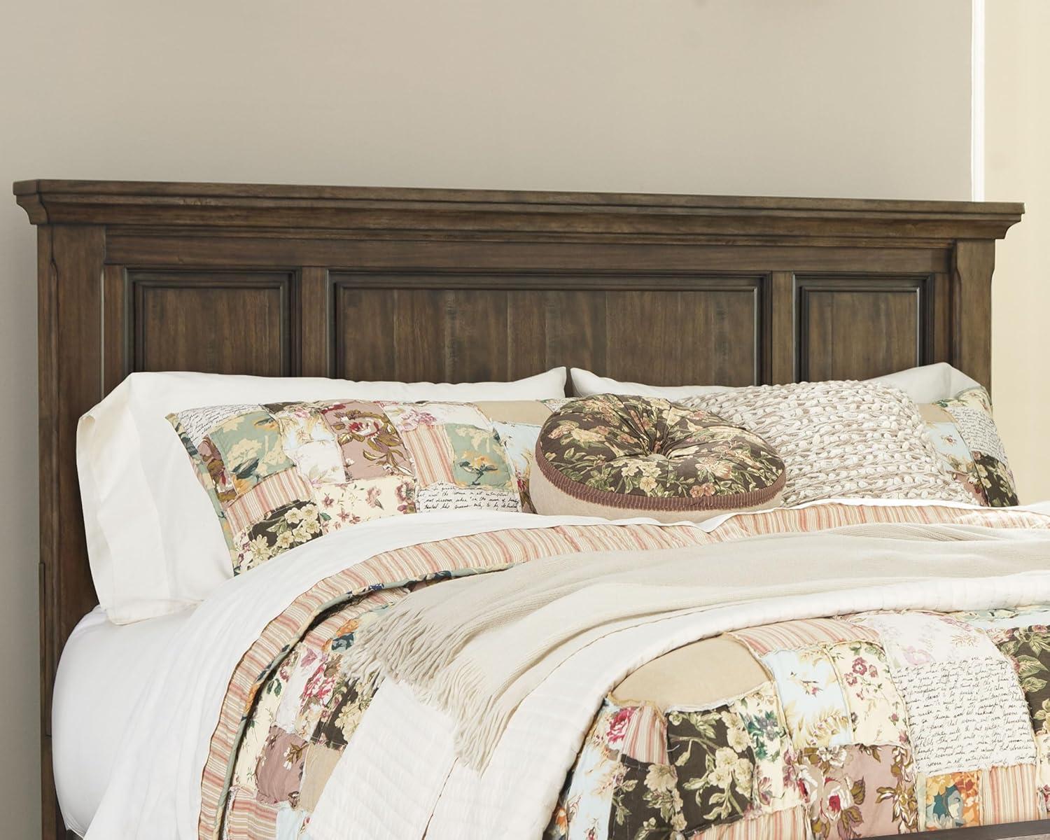 Elegant King/Cal King Sleigh Headboard with Storage, Dark Brown