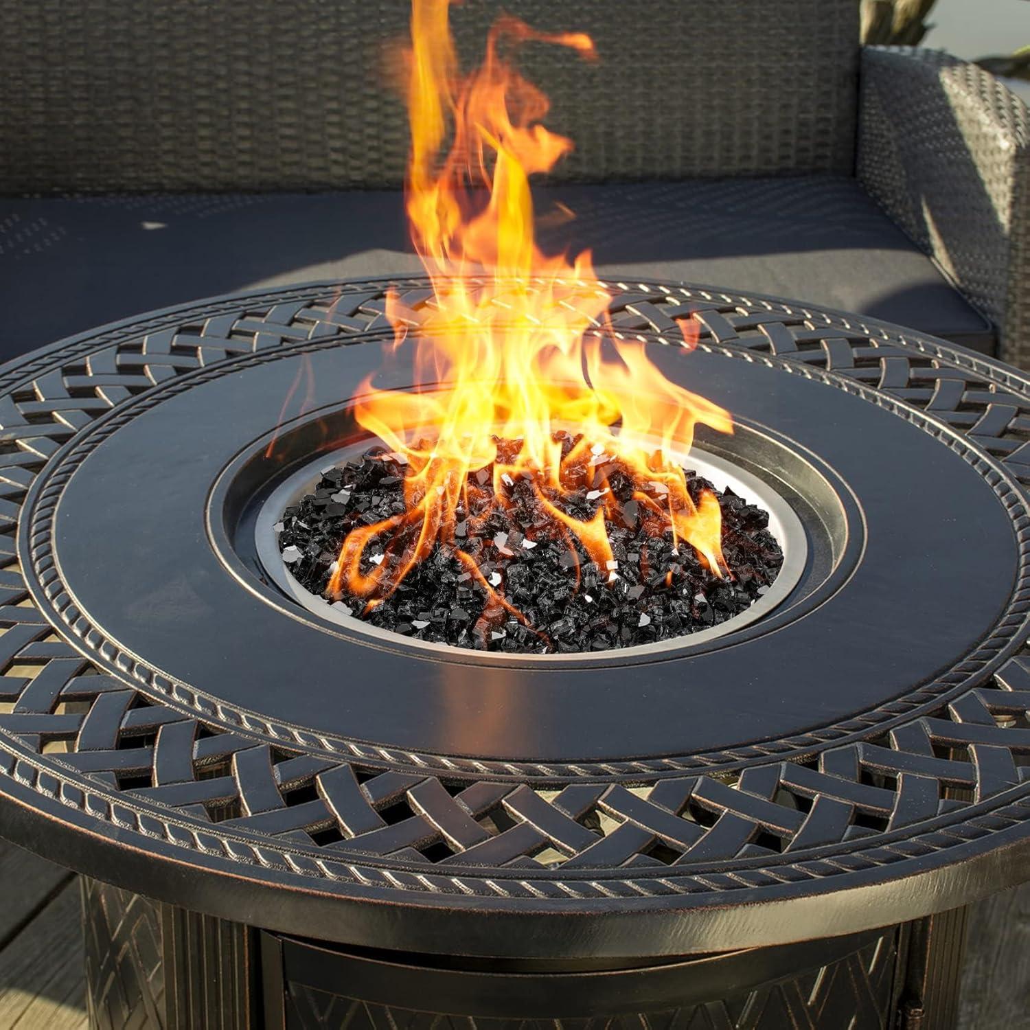 Large 1/2" Black Reflective Fire Glass 10 lbs