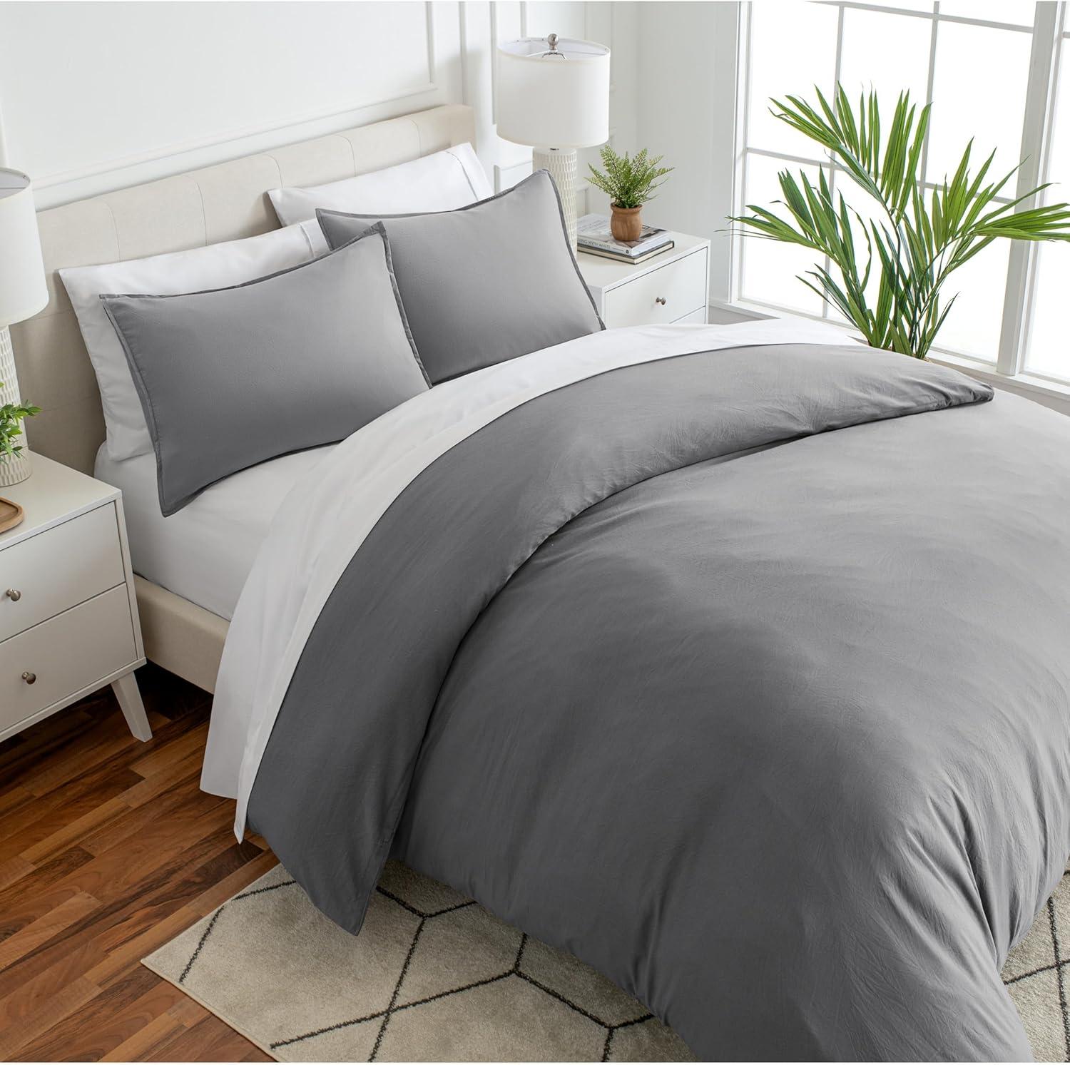 Bare Home Washed Microfiber Duvet Cover Set