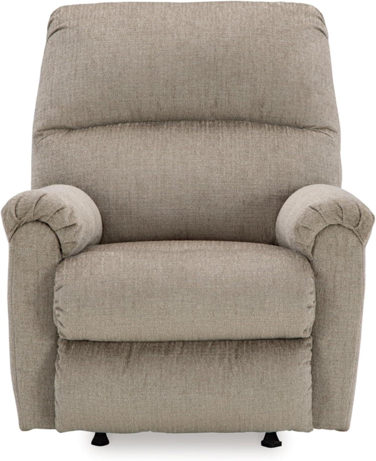 Taupe Metal Frame Ultra-Soft Upholstery Rocker Recliner