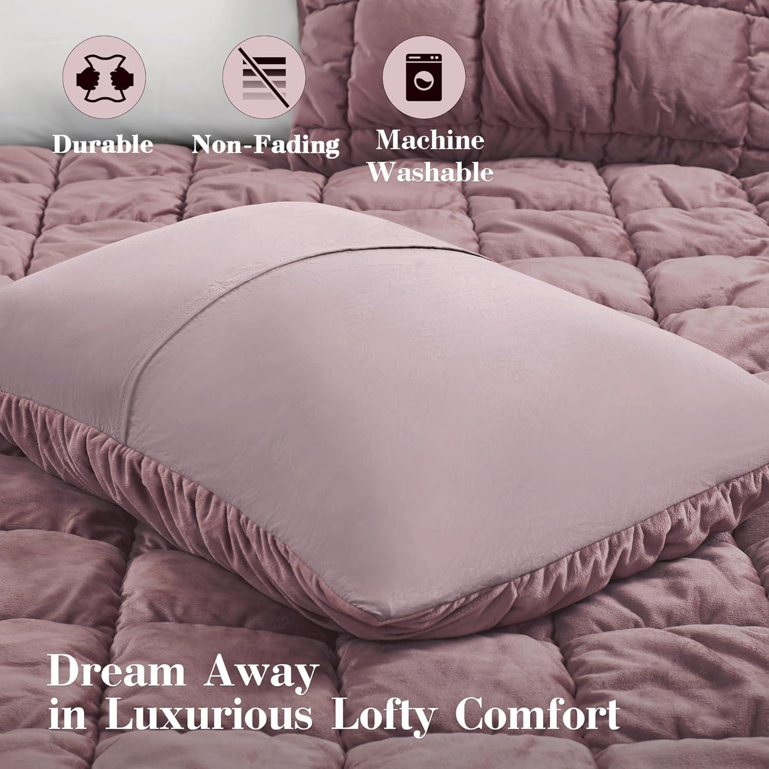 Intelligent Design Velvet Dream Puff Velvet Comforter Set