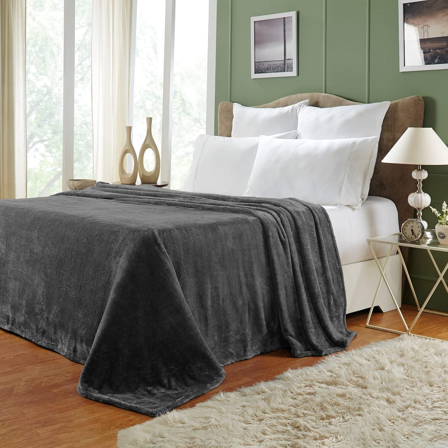 Superior Solid Polyester Reversible All-Season Fleece Blanket