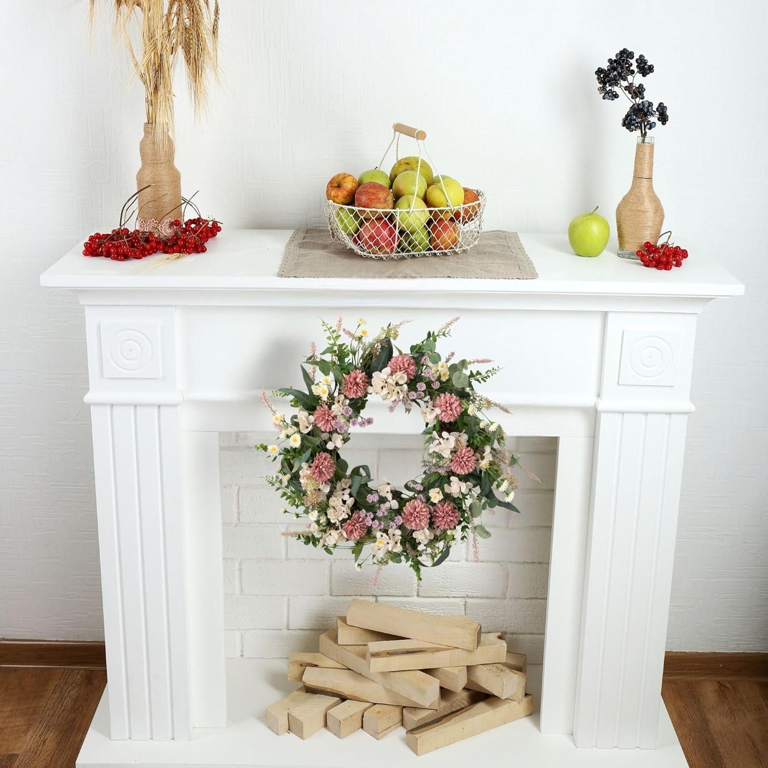 Sullivans Artificial Mixed Flower Wreath 19"H Multicolored