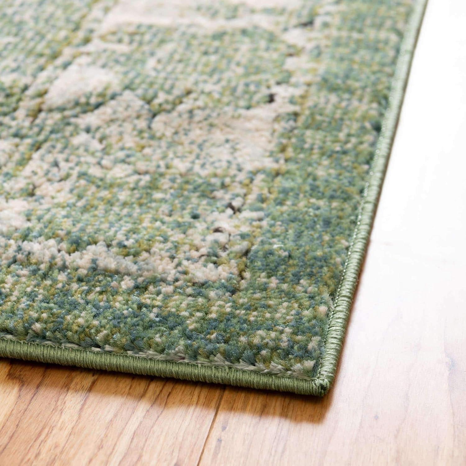 Unique Loom Isabella Collection Area Rug - Adjani (4' 1" x 6' 1" Rectangle Green/Ivory)