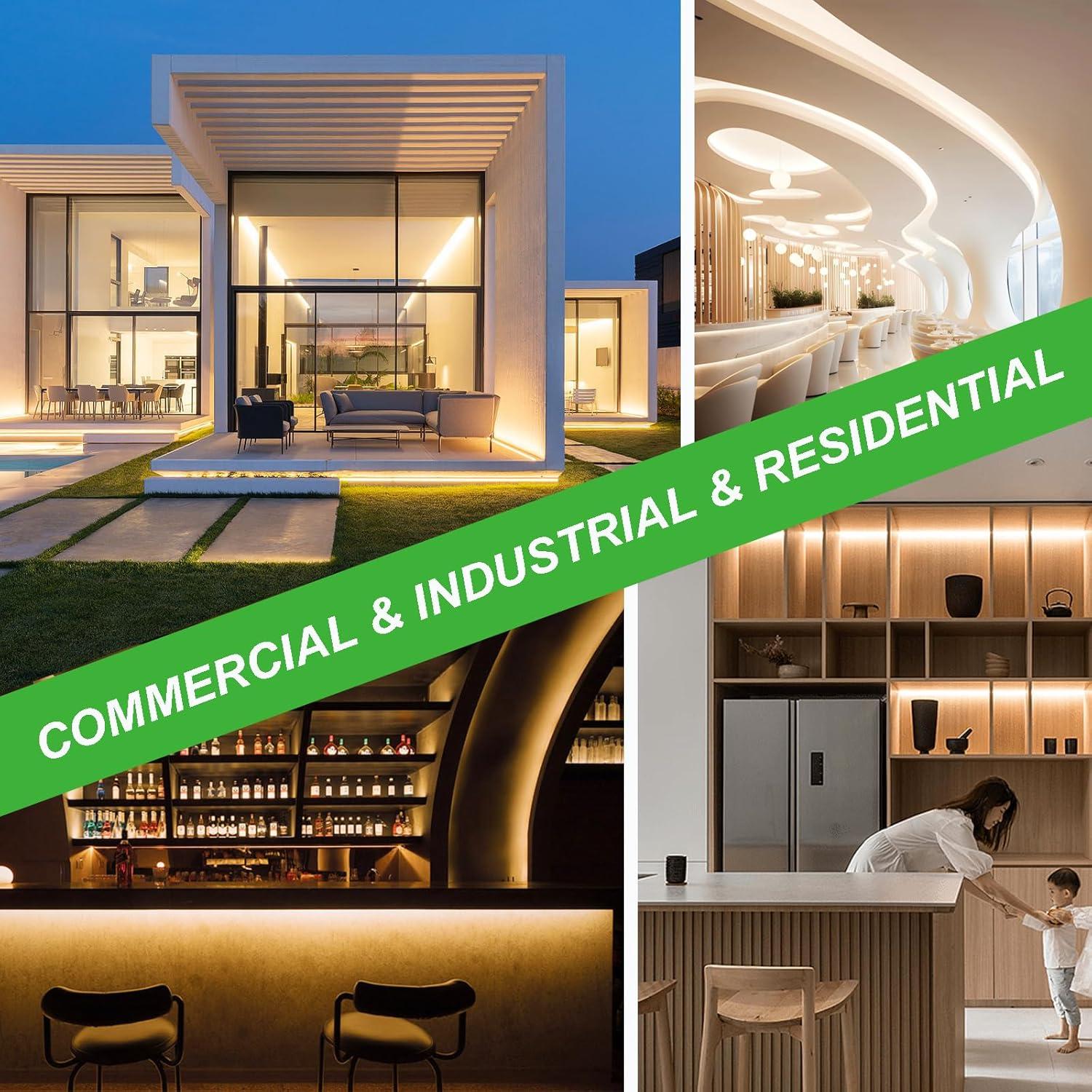 JOYLIT 24V LED Strip Warm White 3000K Dual Row 272LEDs/M 16.4FT, UL Listed Pro 792LM/FT CRI 92+ Dimmable Tape Lights 120W, 13000LM Ultra Bright Task Light Strip for Commercial, Home