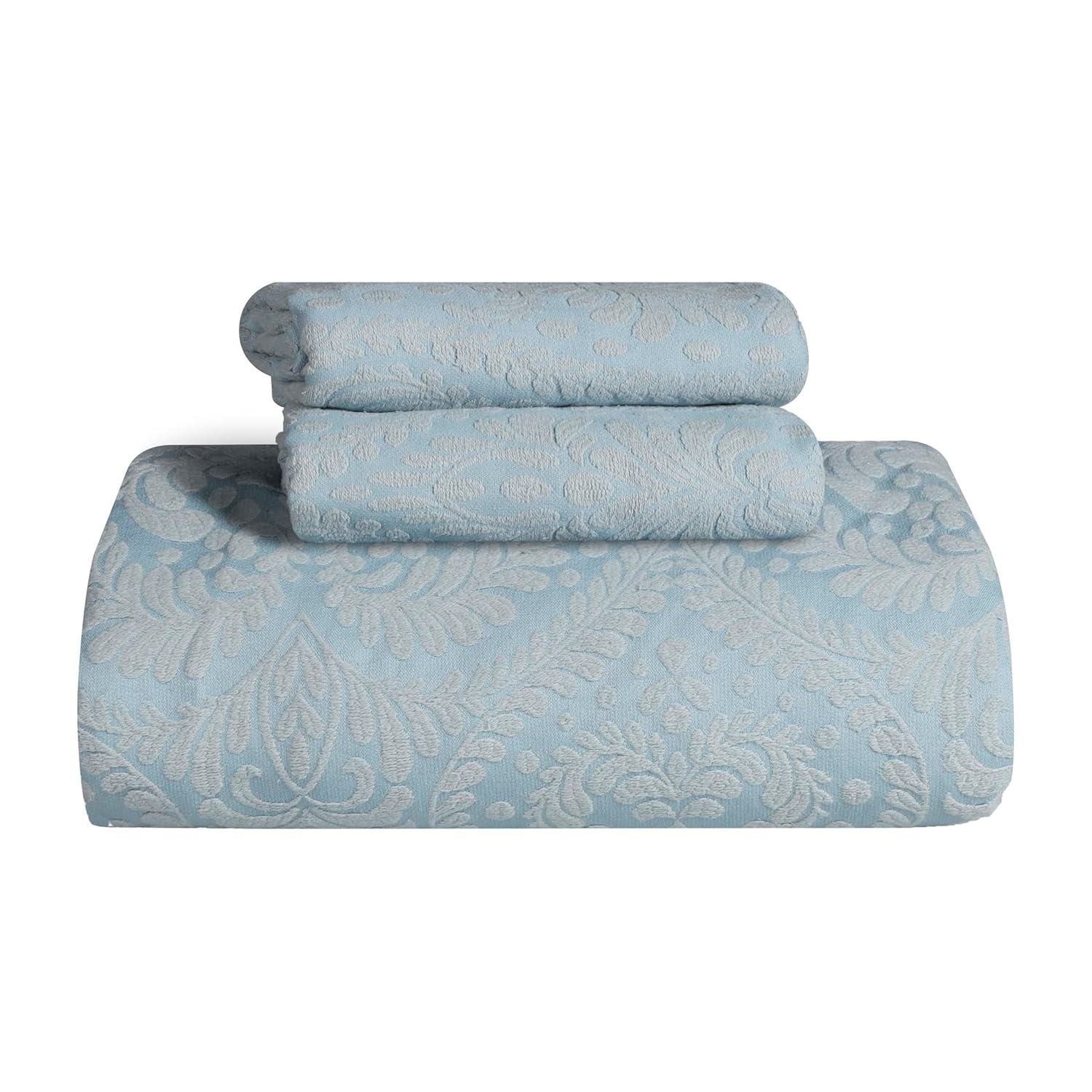 Superior Aspen Floral Scalloped Edge Cotton Blend Coverlet / Bedspread Set