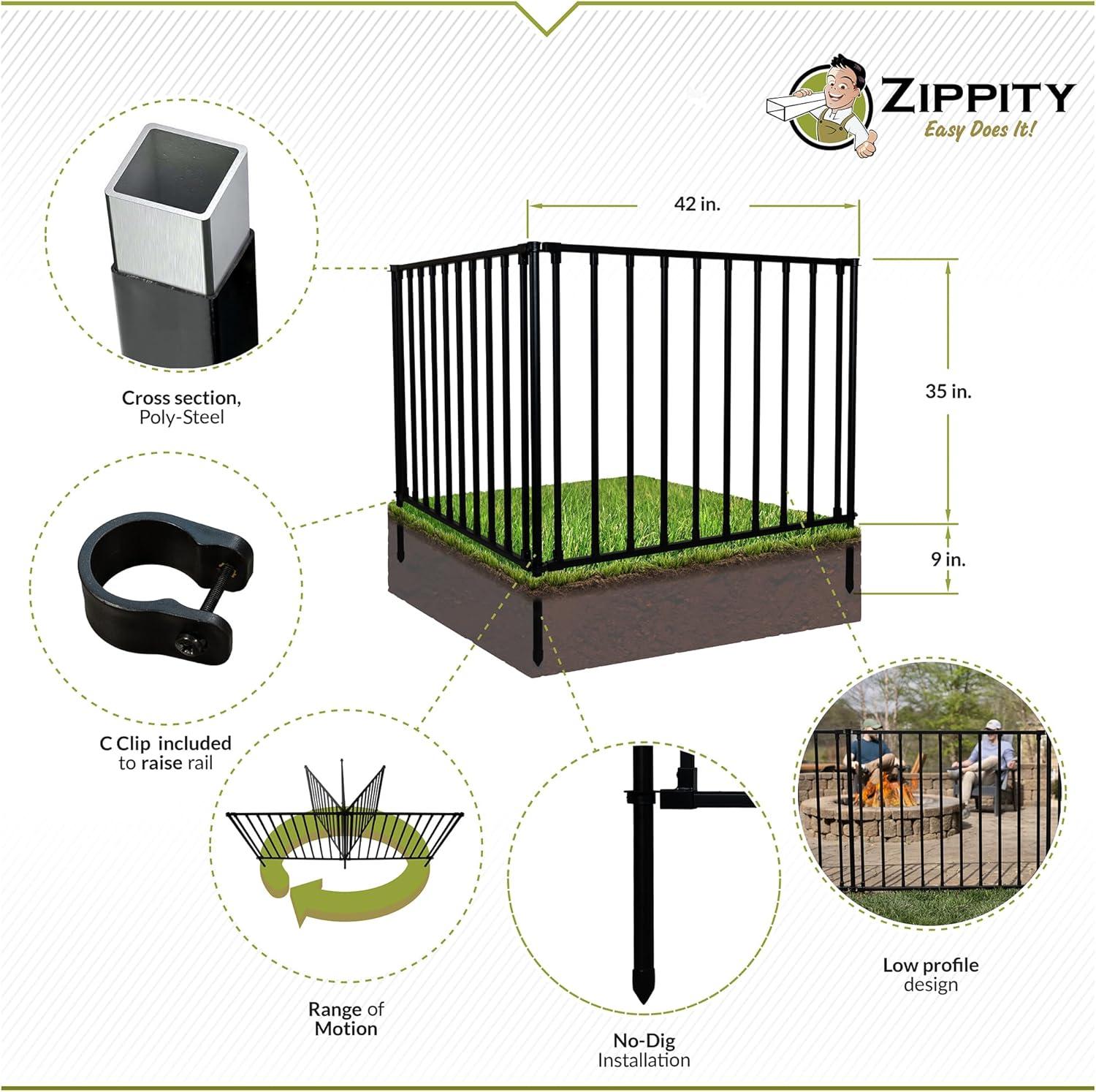 Zippity 3 ft. H x 3.5 ft W Zurich Poly-Steel No Dig Dog and Garden Fence Kit ZP19079 (2 Panels)