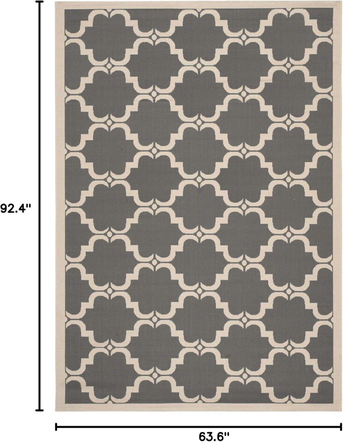 SAFAVIEH Outdoor CY6009-246 Courtyard Anthracite / Beige Rug