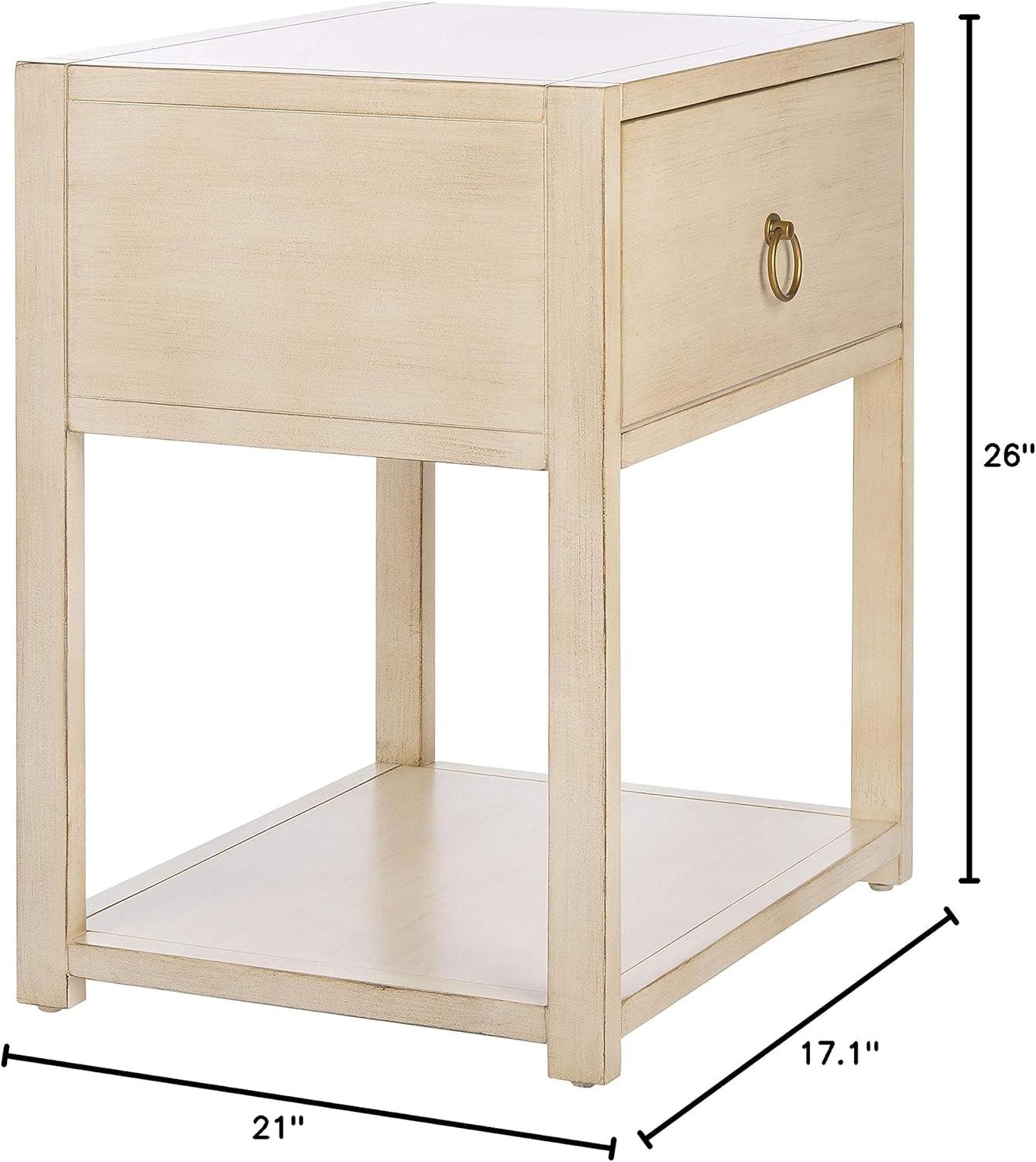 Yudi 1 Drawer 1 Shelf Nightstand  - Safavieh