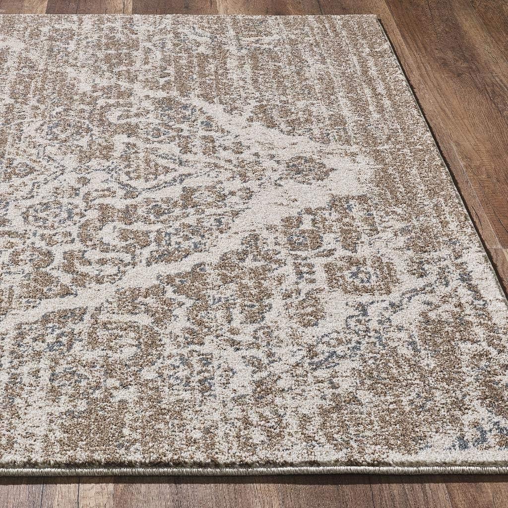 Luxe Weavers Victoria Collection Beige 5x7 Floral Area Rug