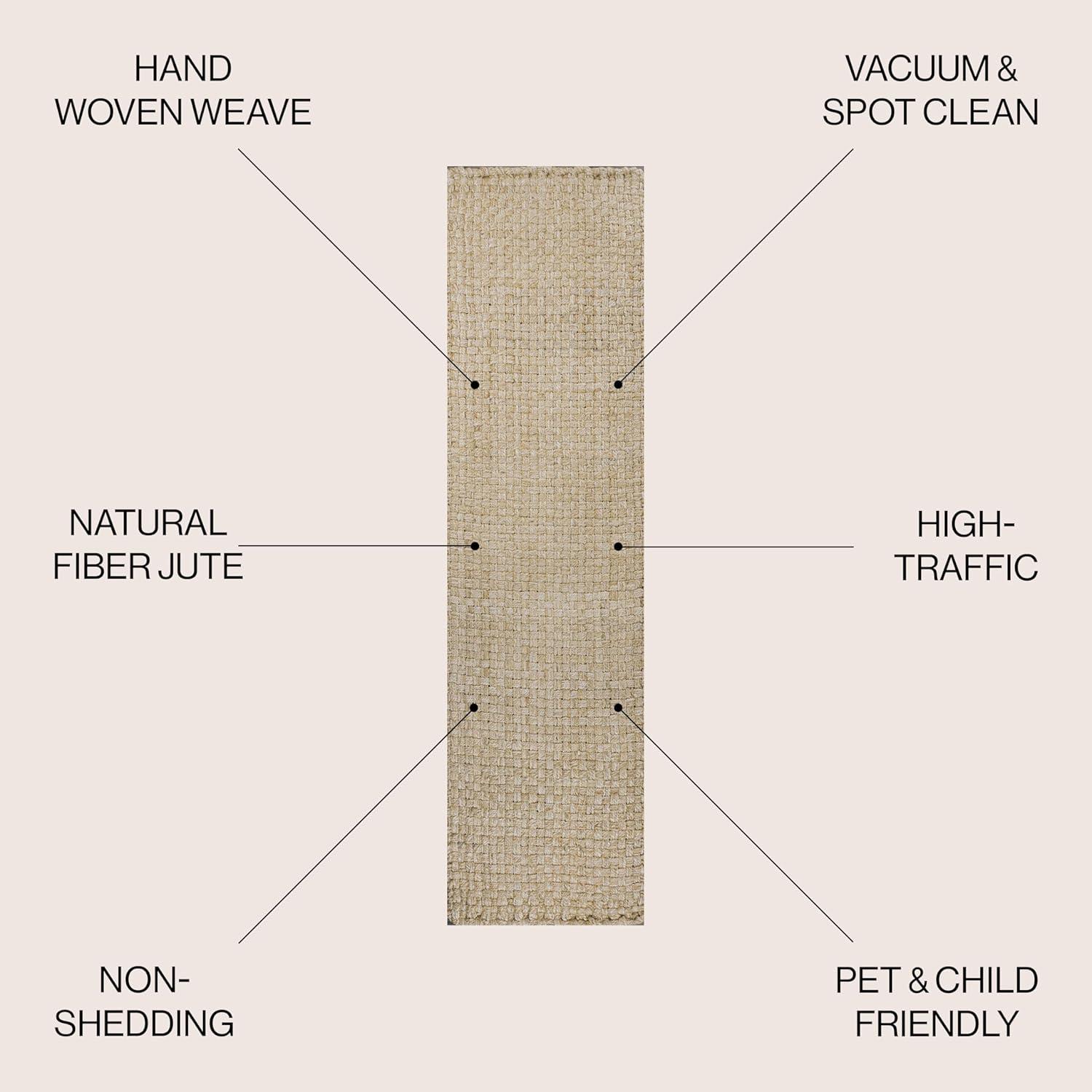 JONATHAN Y Estera Hand Woven Boucle Chunky Jute Ivory 2 ft. x 8 ft. Runner Rug