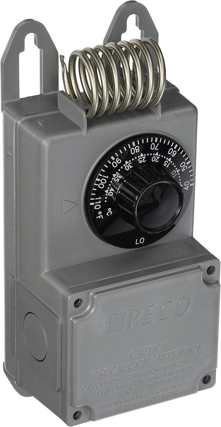 Gray Stainless Steel Line Voltage Thermostat