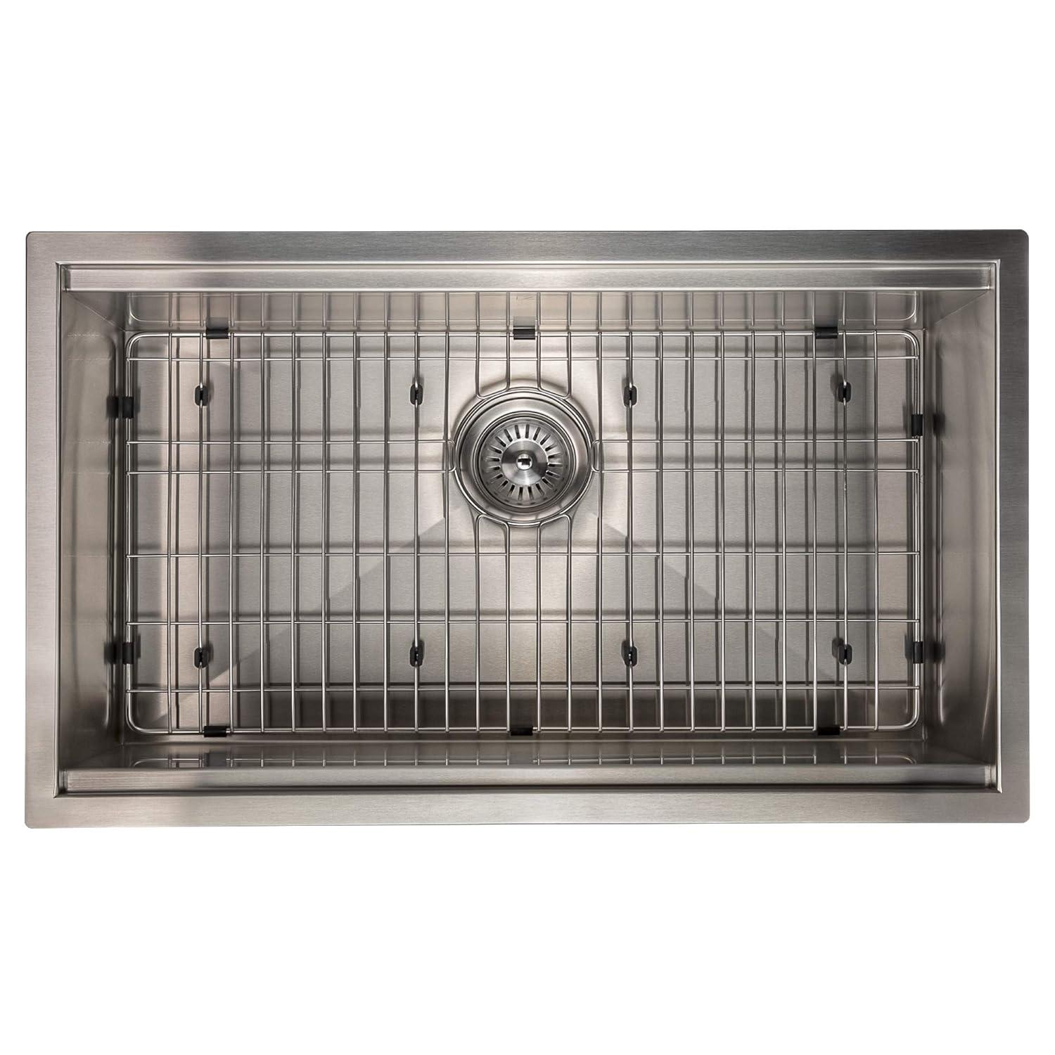 ZLINE 30 in. Garmisch Undermount Single Bowl Stainless Steel Kitchen Sink W/ Bottom Grid & Accessories (SLS-30)