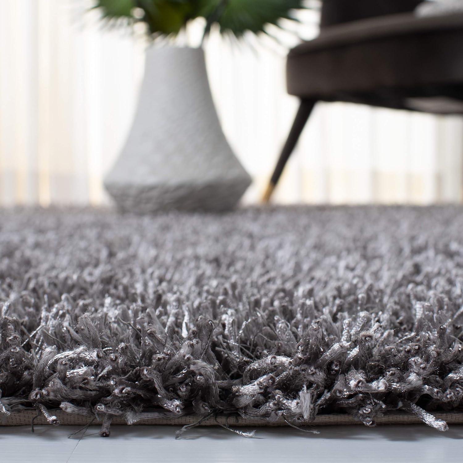 New Orleans Shag SG531 Hand Tufted Indoor Accent Rug - Grey/Grey - 4'x6' - Safavieh