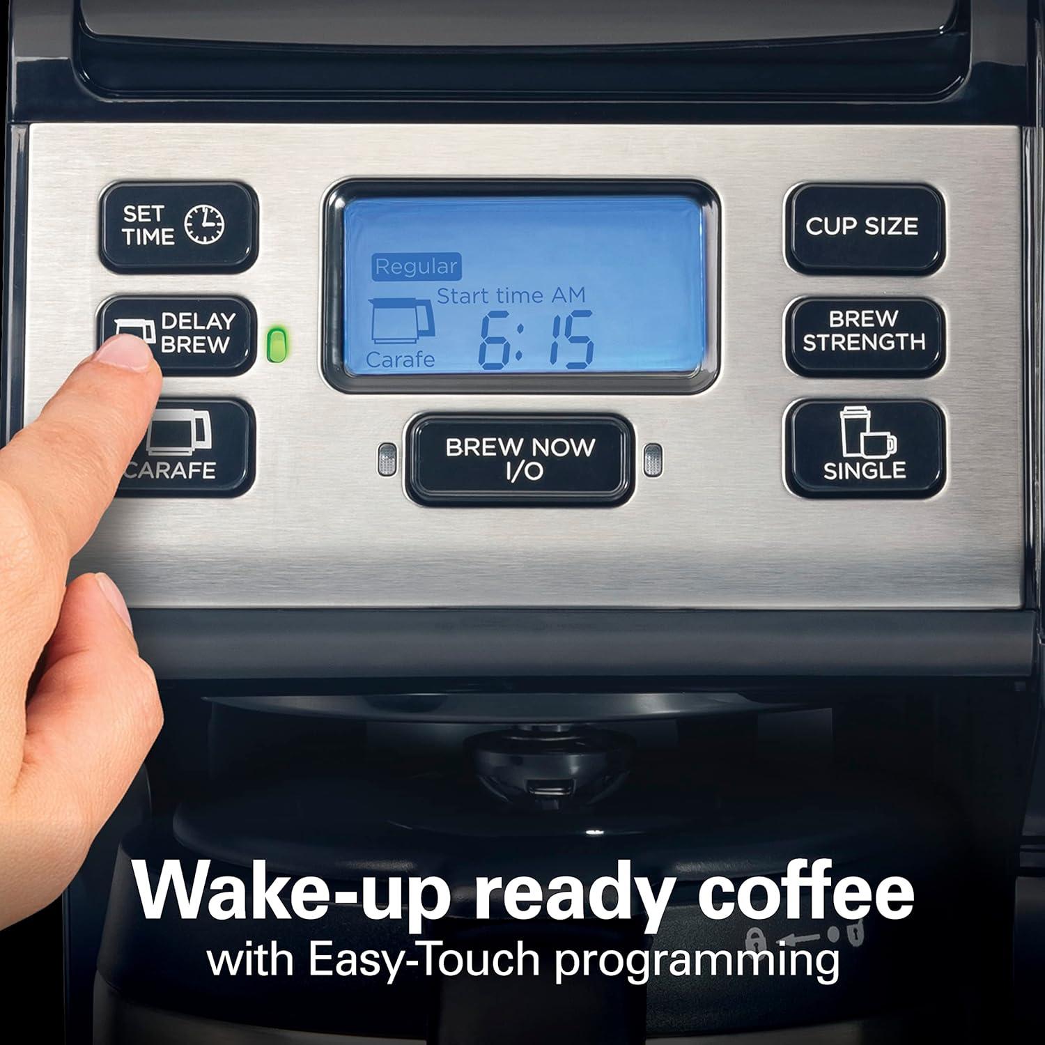 Hamilton Beach® FlexBrew® Trio 2-Way Coffee Maker, Single Serve & Full 12-Cup Pot, Compatible with K-Cup Pods or Grounds