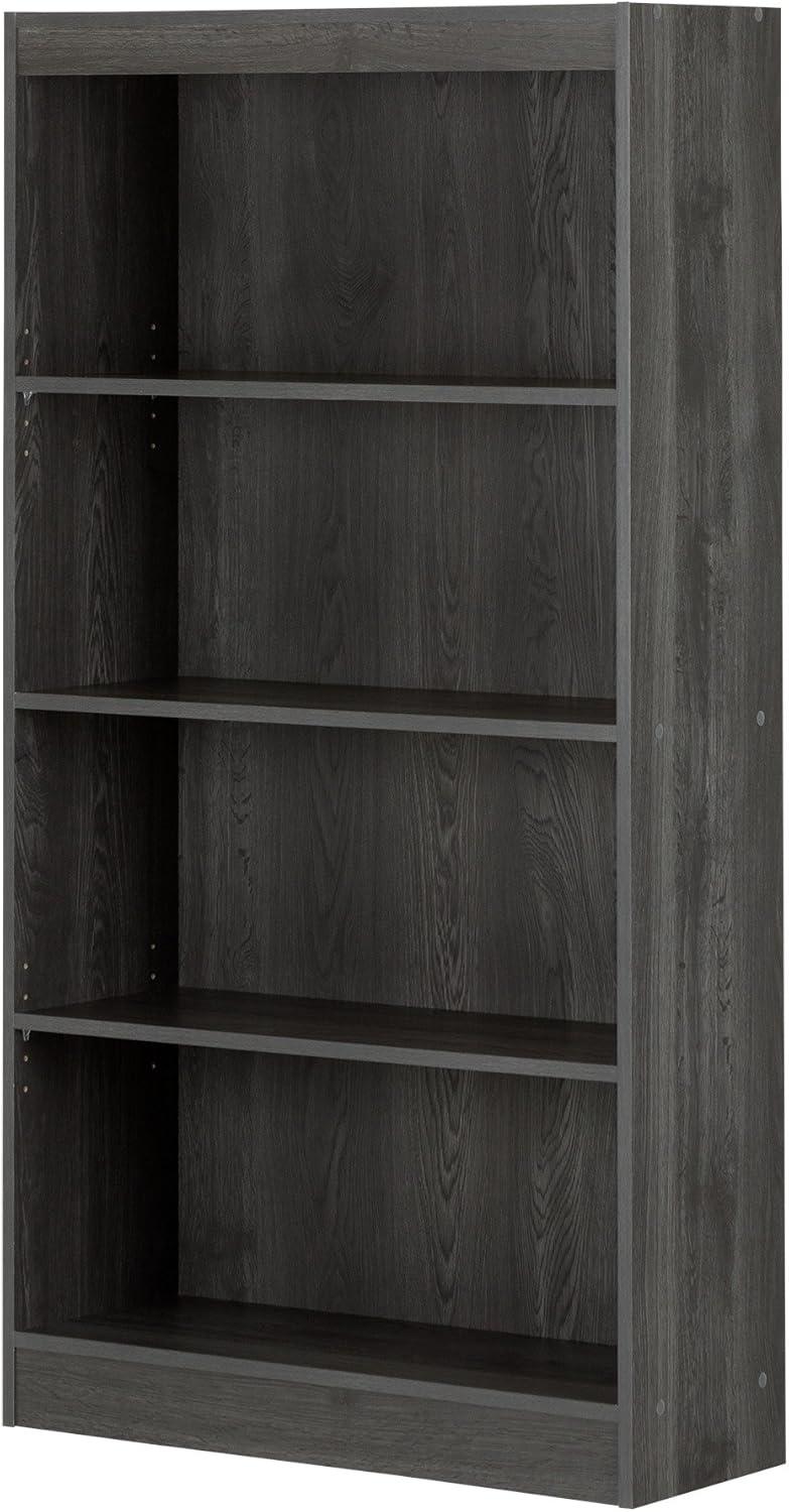 South Shore 56" 4 Shelf Decorative Bookshelf: Gray Oak, Adjustable Laminate Storage