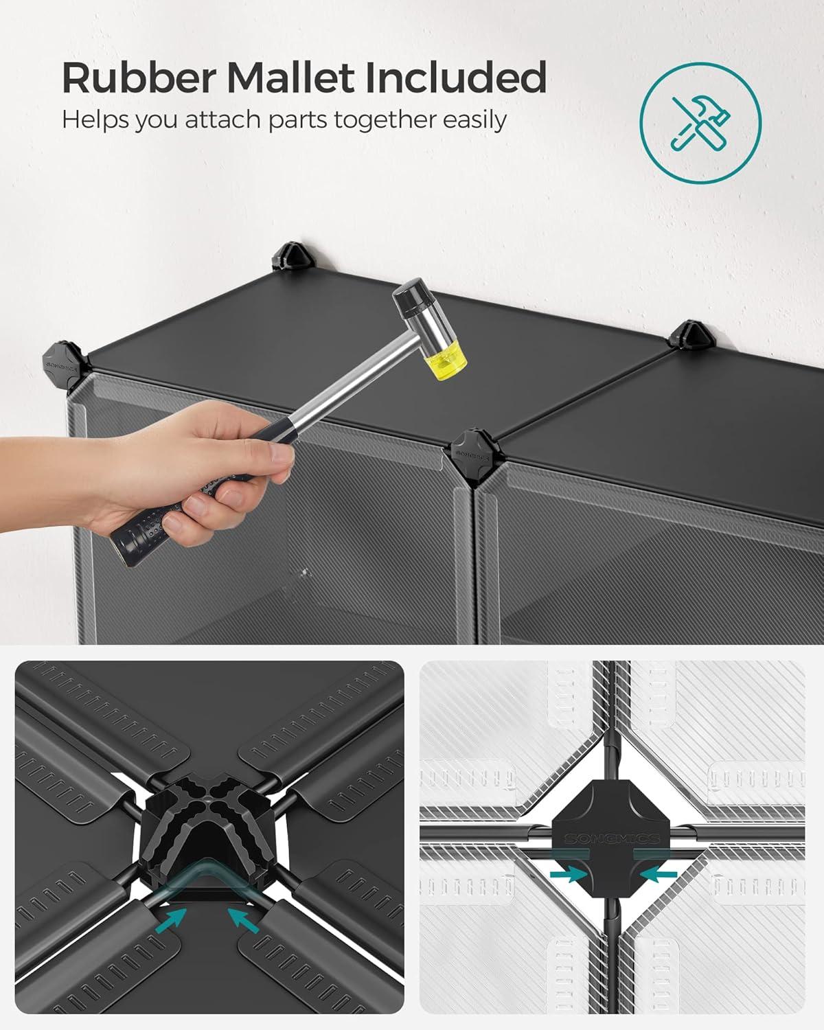 SONGMICS Shoe Rack Organizer, 6-Tier Shoe Storage Cabinet for Closet and Entryway, Holds 24 Pairs of Shoes, Adjustable, Black ULPC033B01