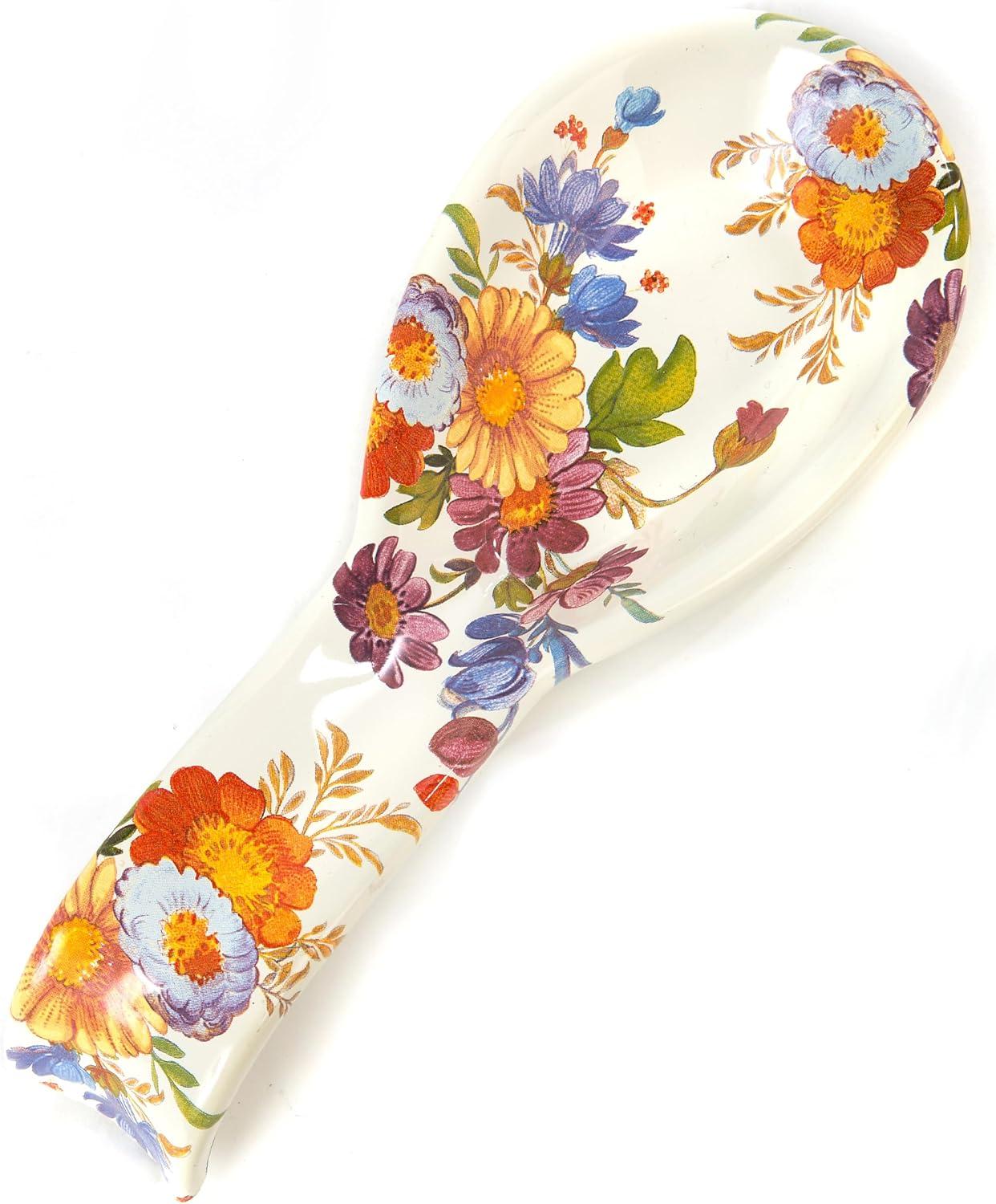 French Country Floral Enamel Steel Spoon Rest