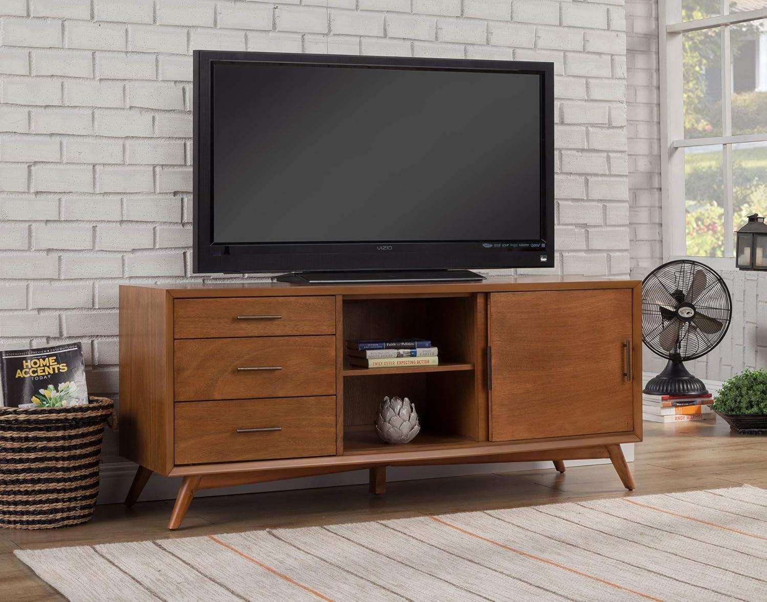 Alpine Furniture Flynn Large Wood TV Console in Acorn Brown