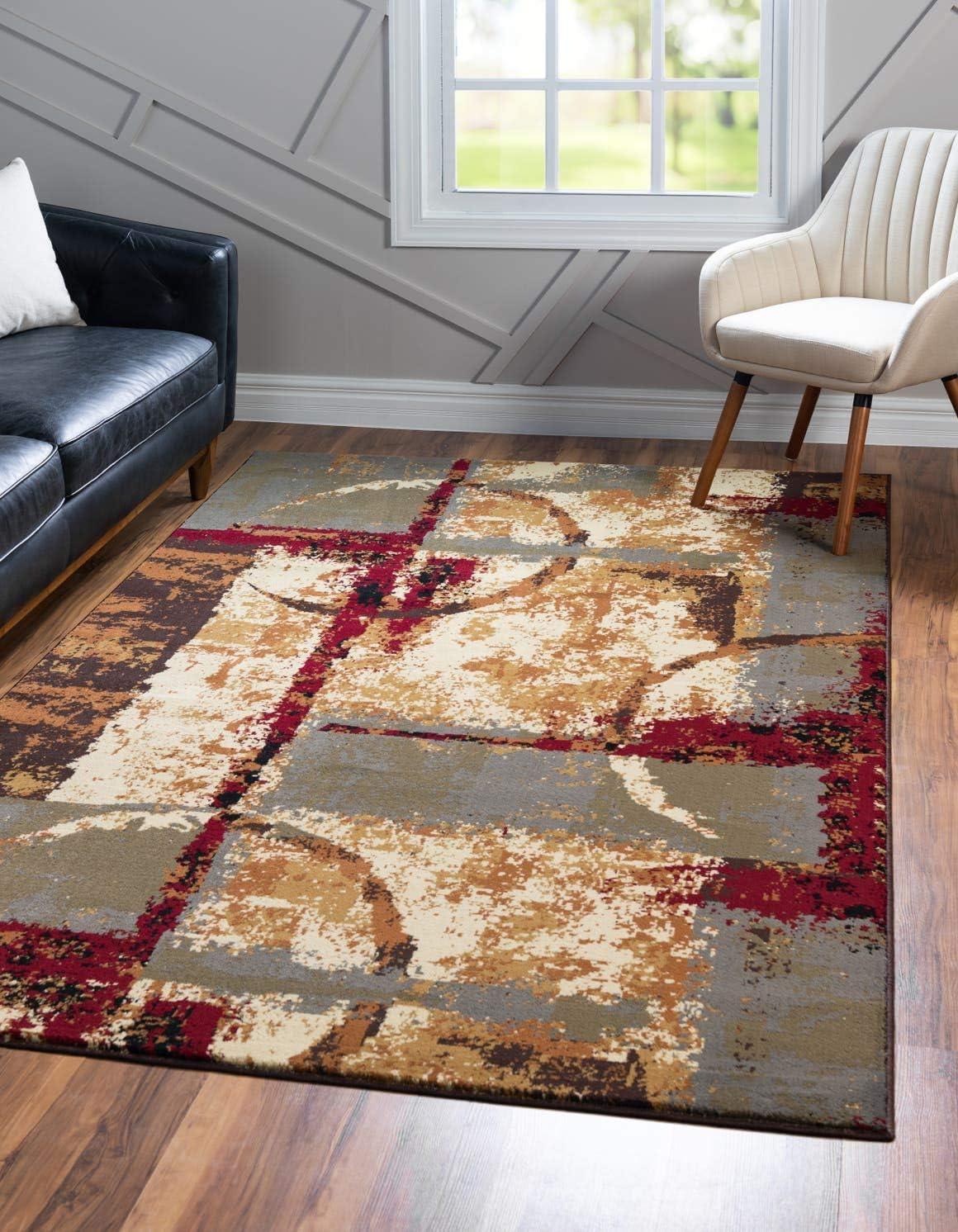 Unique Loom Barista Collection Area Rug - Catuai (5' 3" x 8' Rectangle Multi/Brown)