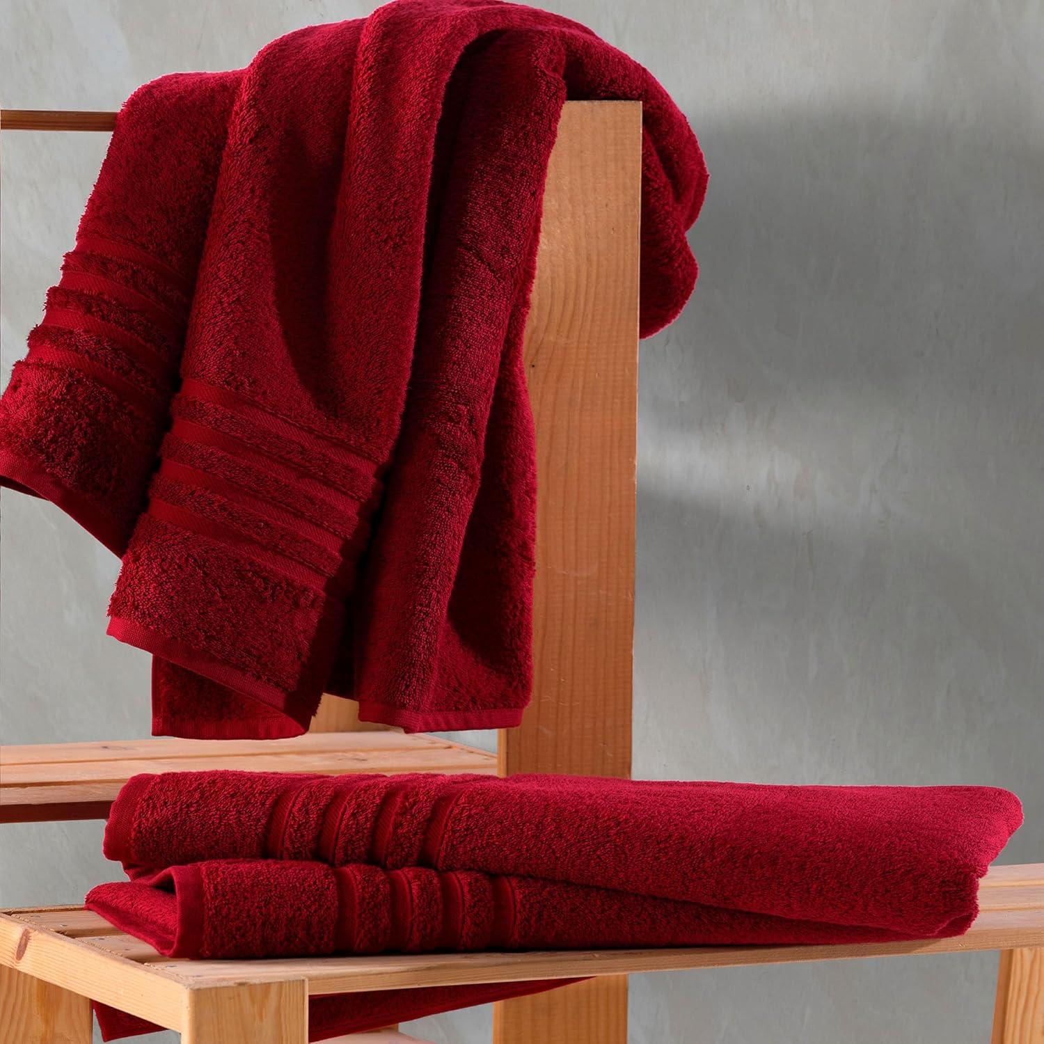 Hammam Linen Burgundy Jumbo Large Bath Sheets Towels 2-Pack Soft and Absorbent, Premium Quality 100% Cotton Towels
