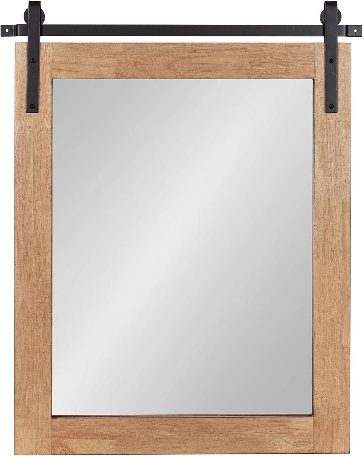 Samuels Wood Framed Decorative Wall Mirror Rustic Brown/Black - Kate & Laurel All Things Decor