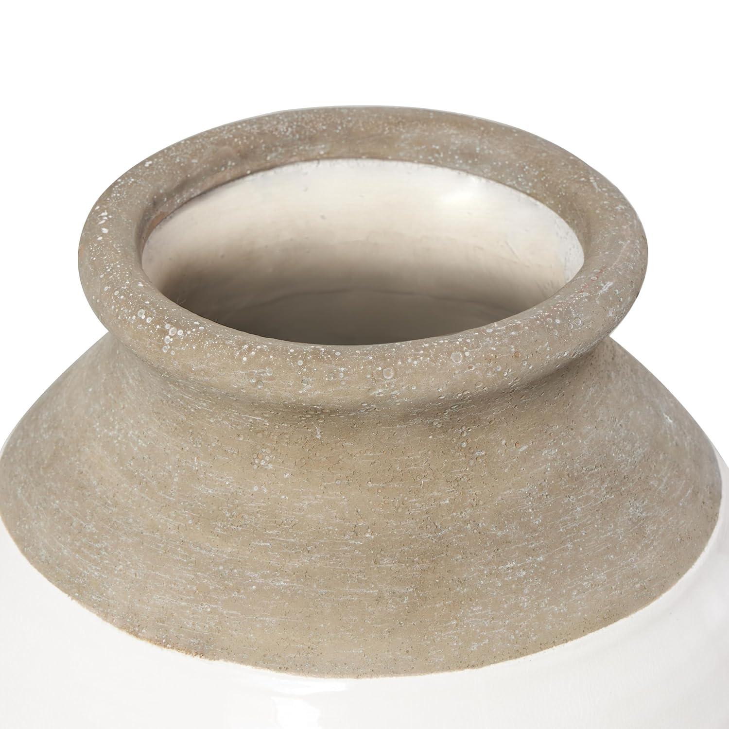 DecMode Jarrón de Cerámica Gris de 14"