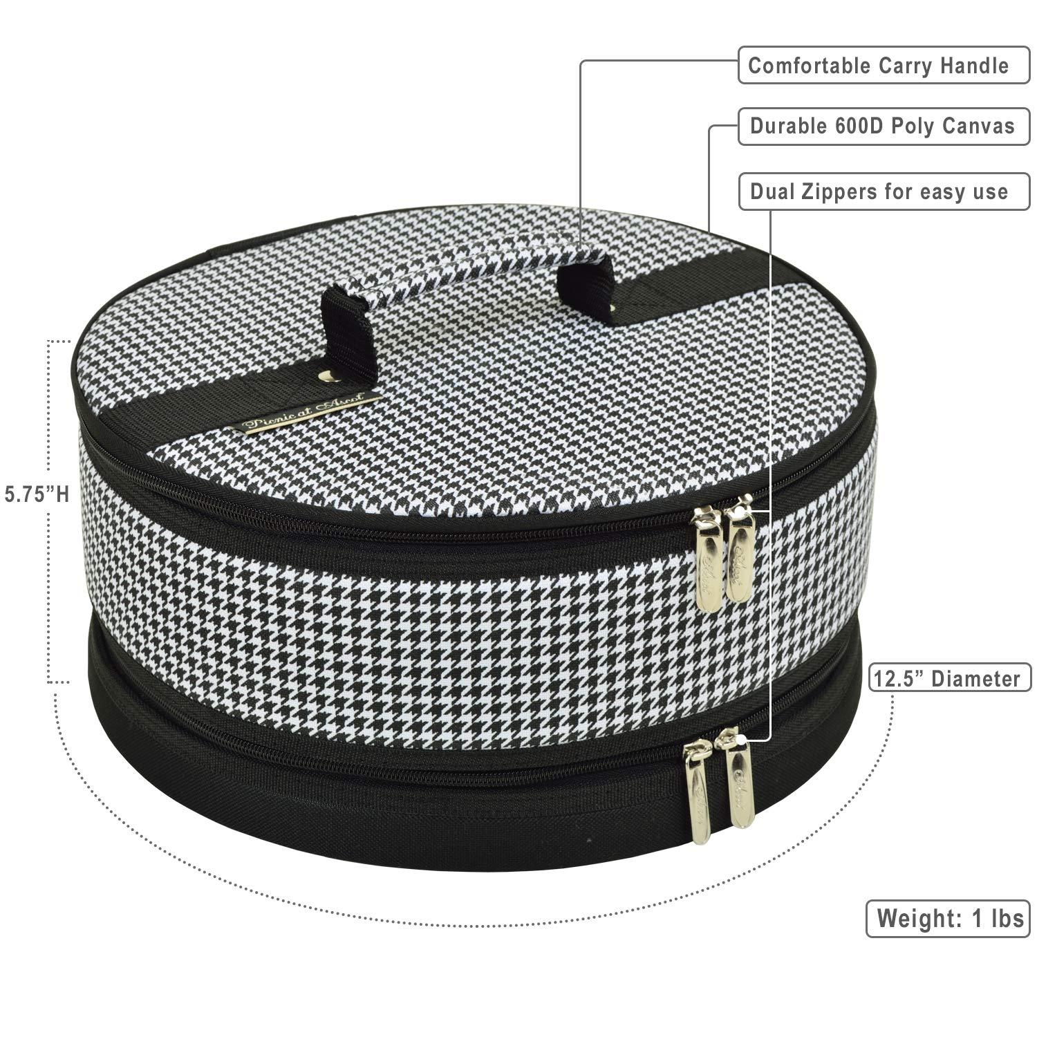 Picnic at Ascot Pie and Cake Carrier 12" Diameter - Houndstooth