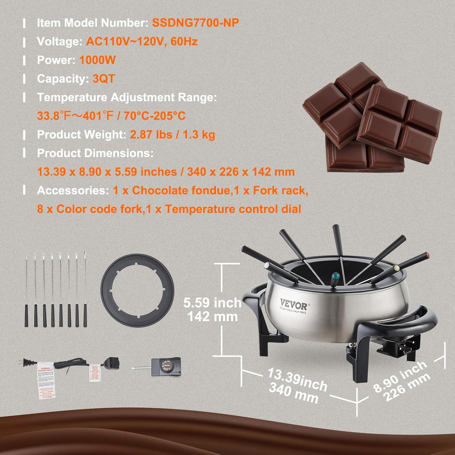 Vevor 3 qt. Stainless Steel Fondue Set & Reviews | Wayfair
