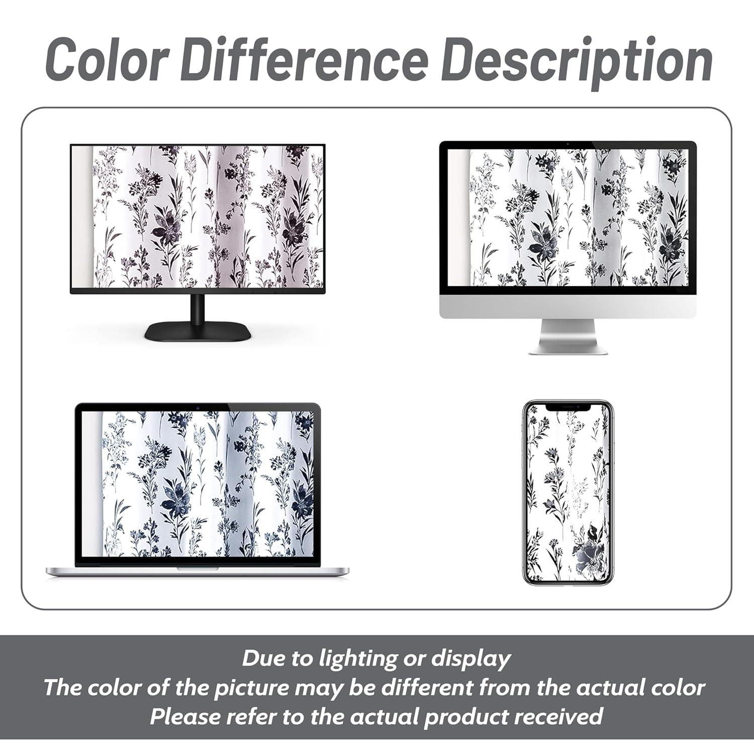 DriftAway Sylvia Floral Botanical Herbs Watercolor Printed Pattern Lined Blackout Thermal Insulated Window Curtain Valance Rod Pocket Single 52" x 18" Plus 2" Header Black White