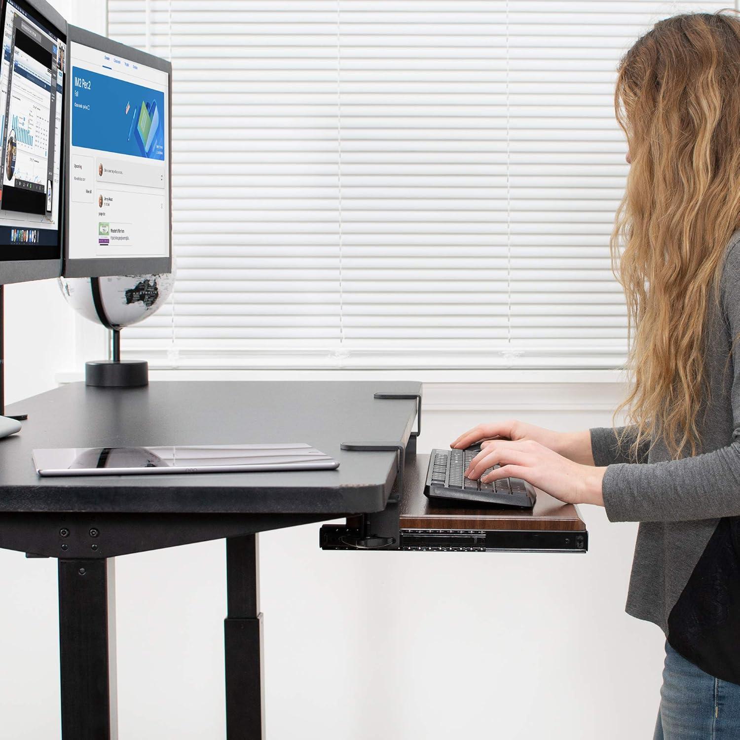 VIVO Extra Sturdy Clamp-on Computer Keyboard and Mouse Under Desk Slider Tray